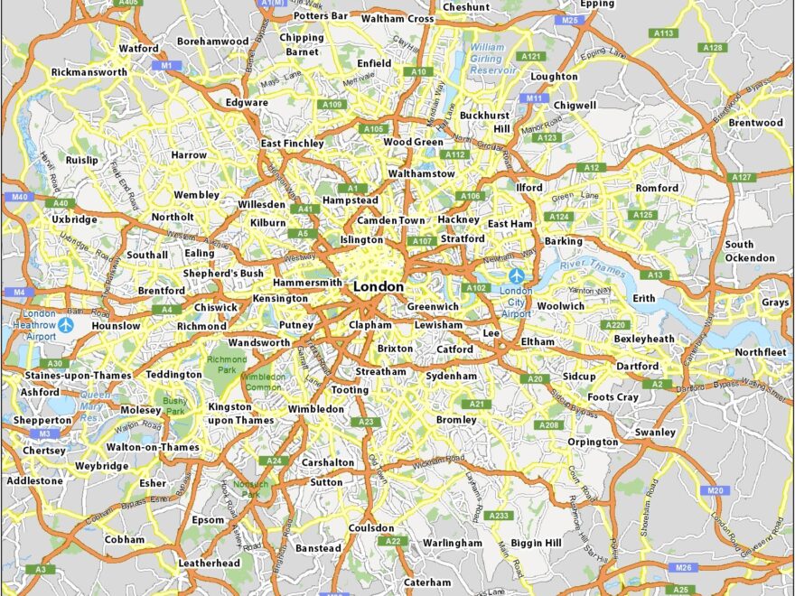 Map Of London England GIS Geography