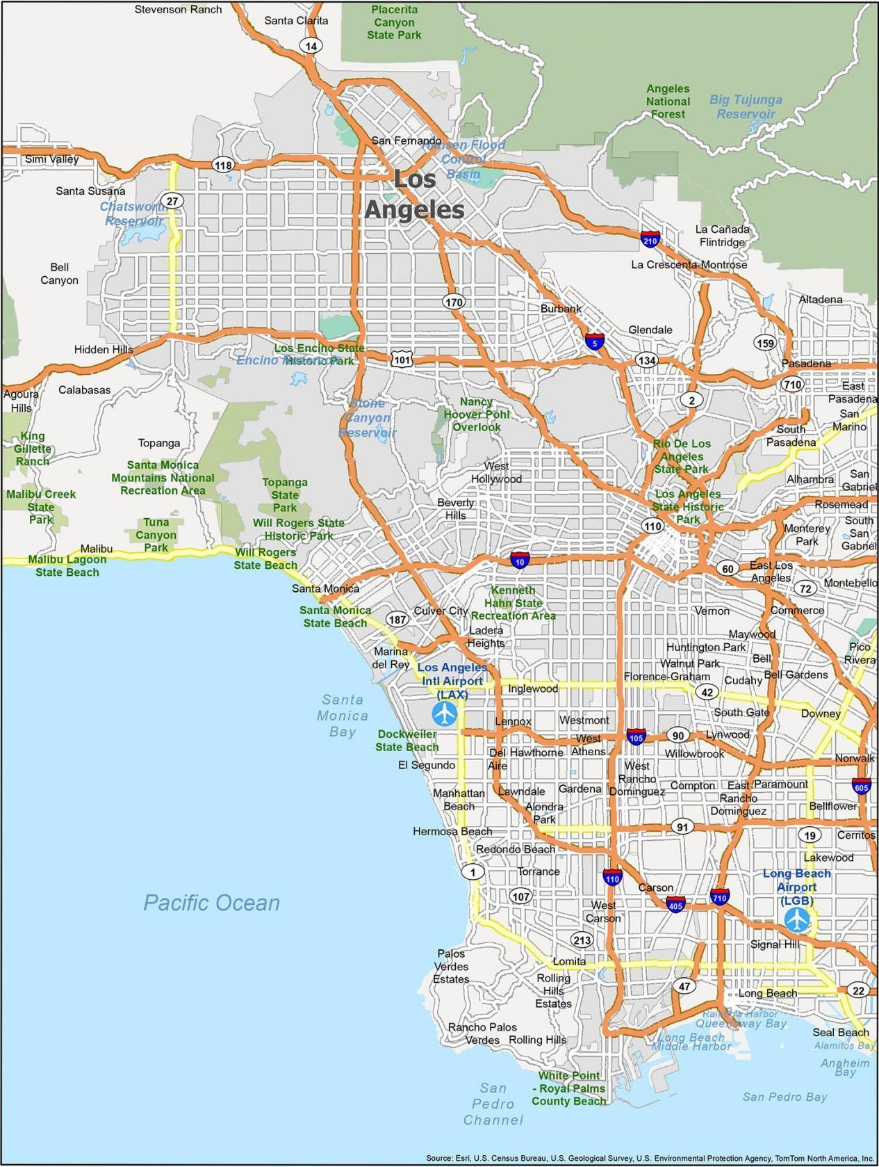 Printable Map Southern California