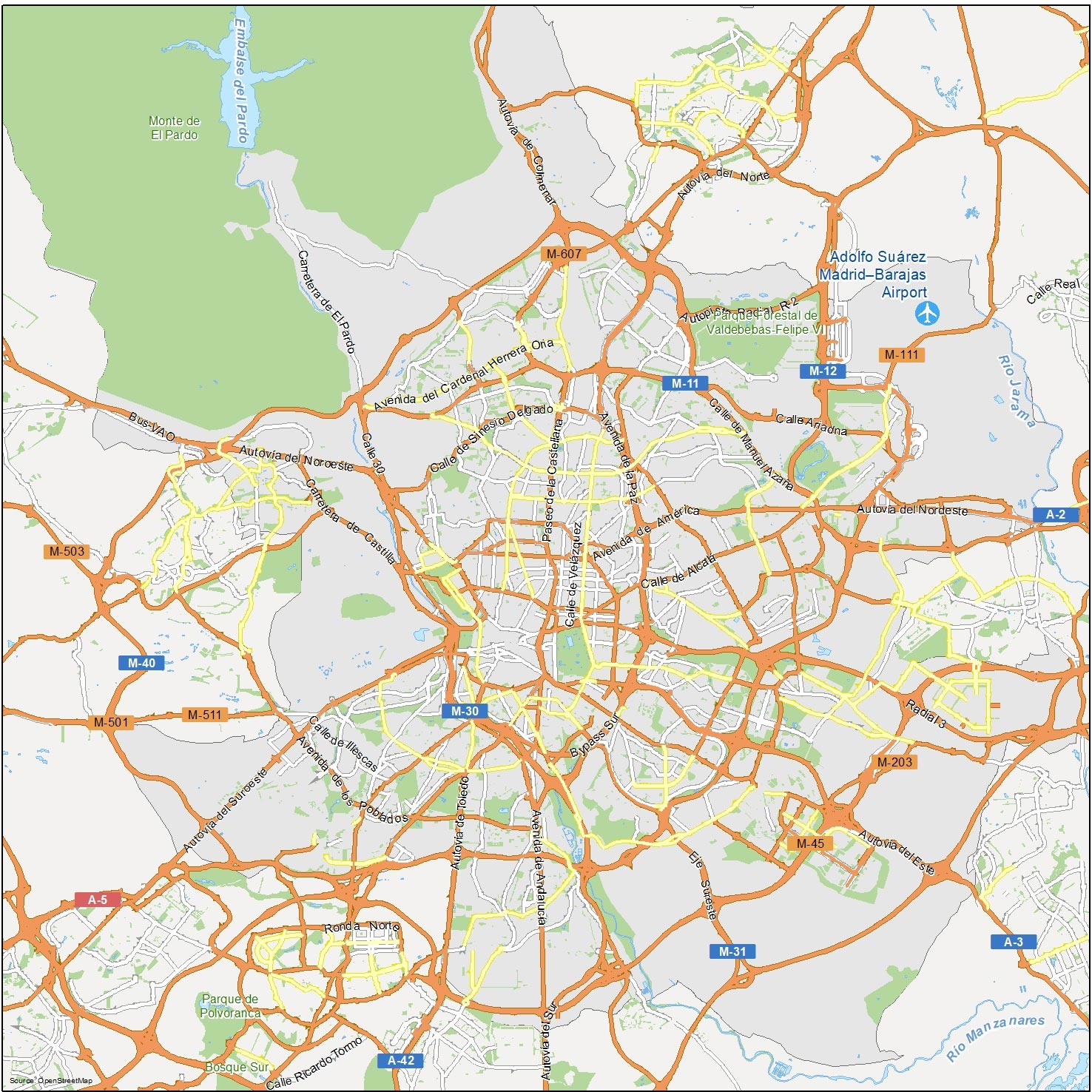 Map Of Madrid Spain GIS Geography