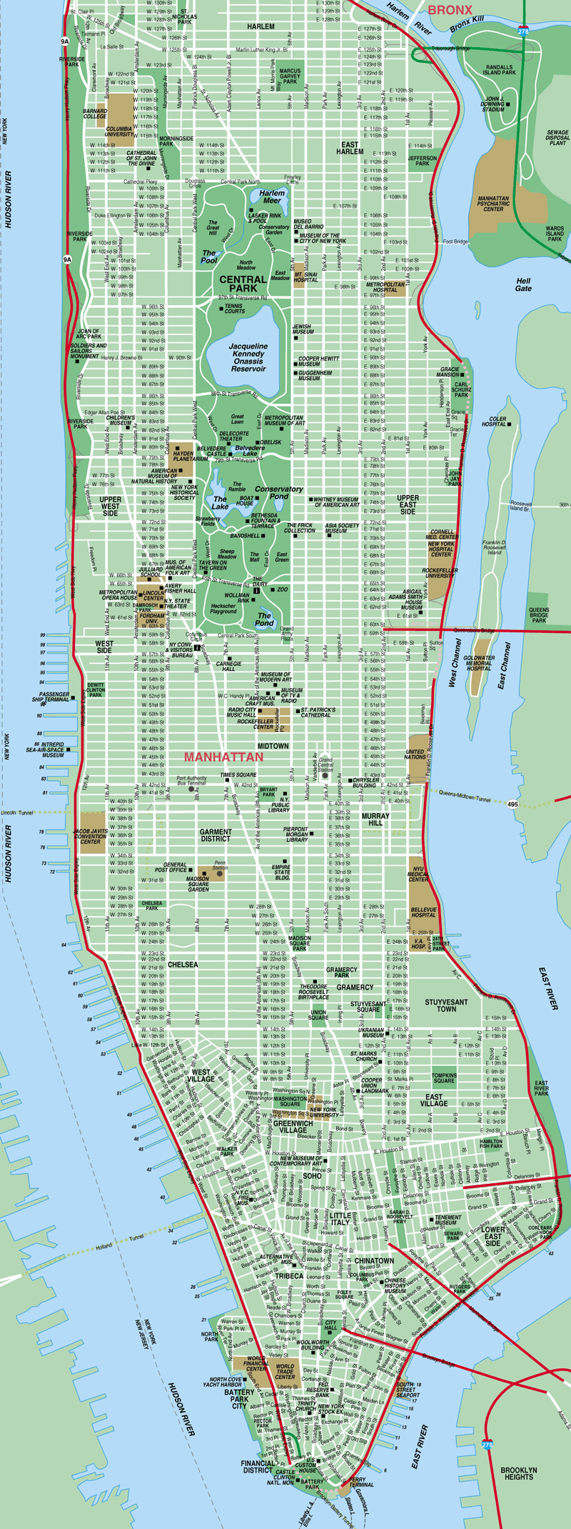 Best Manhattan Printable Map