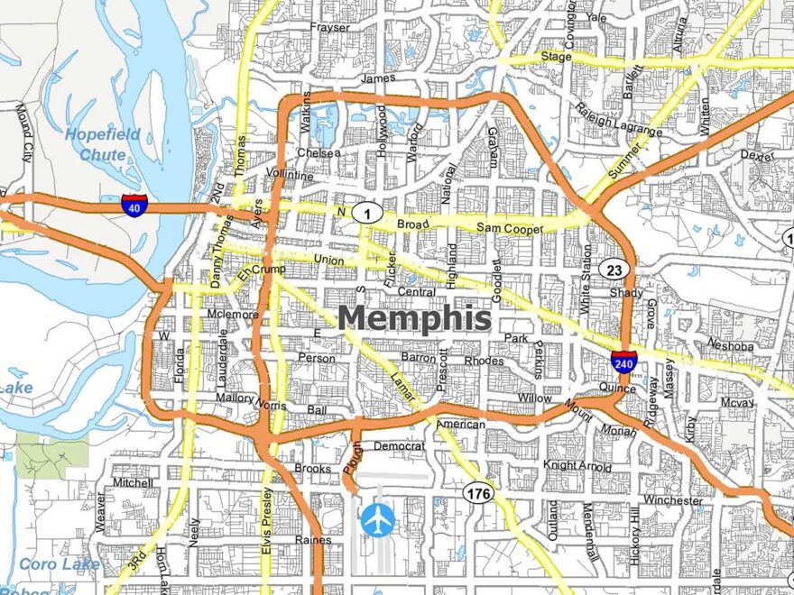 Map Of Memphis Tennessee GIS Geography