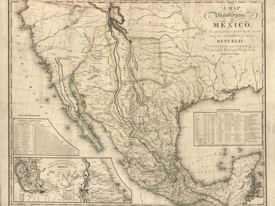 Map Of MEXICO 1826 Old Map Of Mexico United States Of Mexico Restoration Hardware Style Mexico Wall Map Etsy