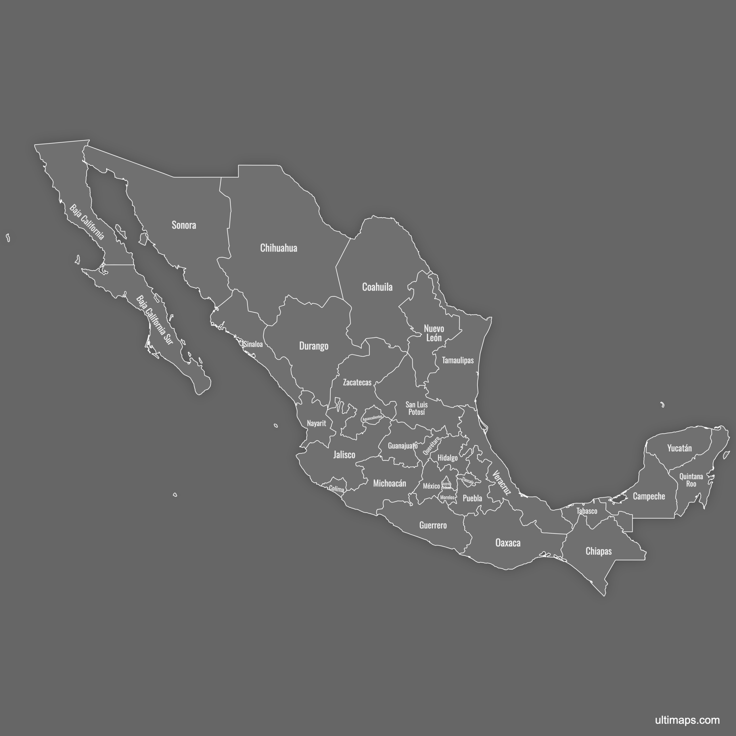 Map Of Mexico States Ultimaps