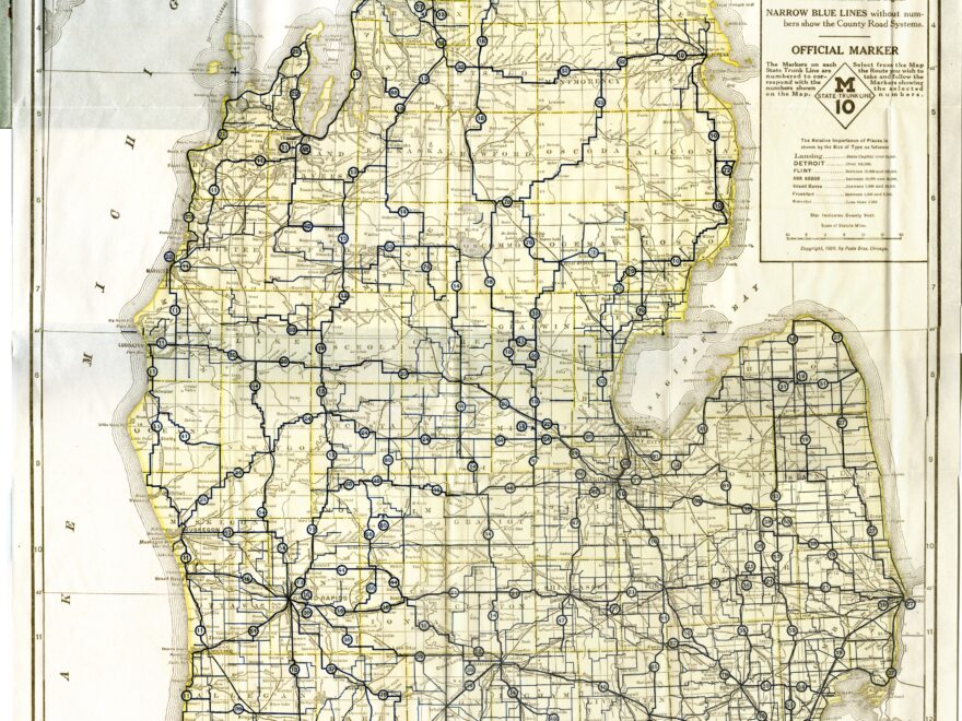 Map Of Michigan 1920 Official Road Map Lower Peninsula