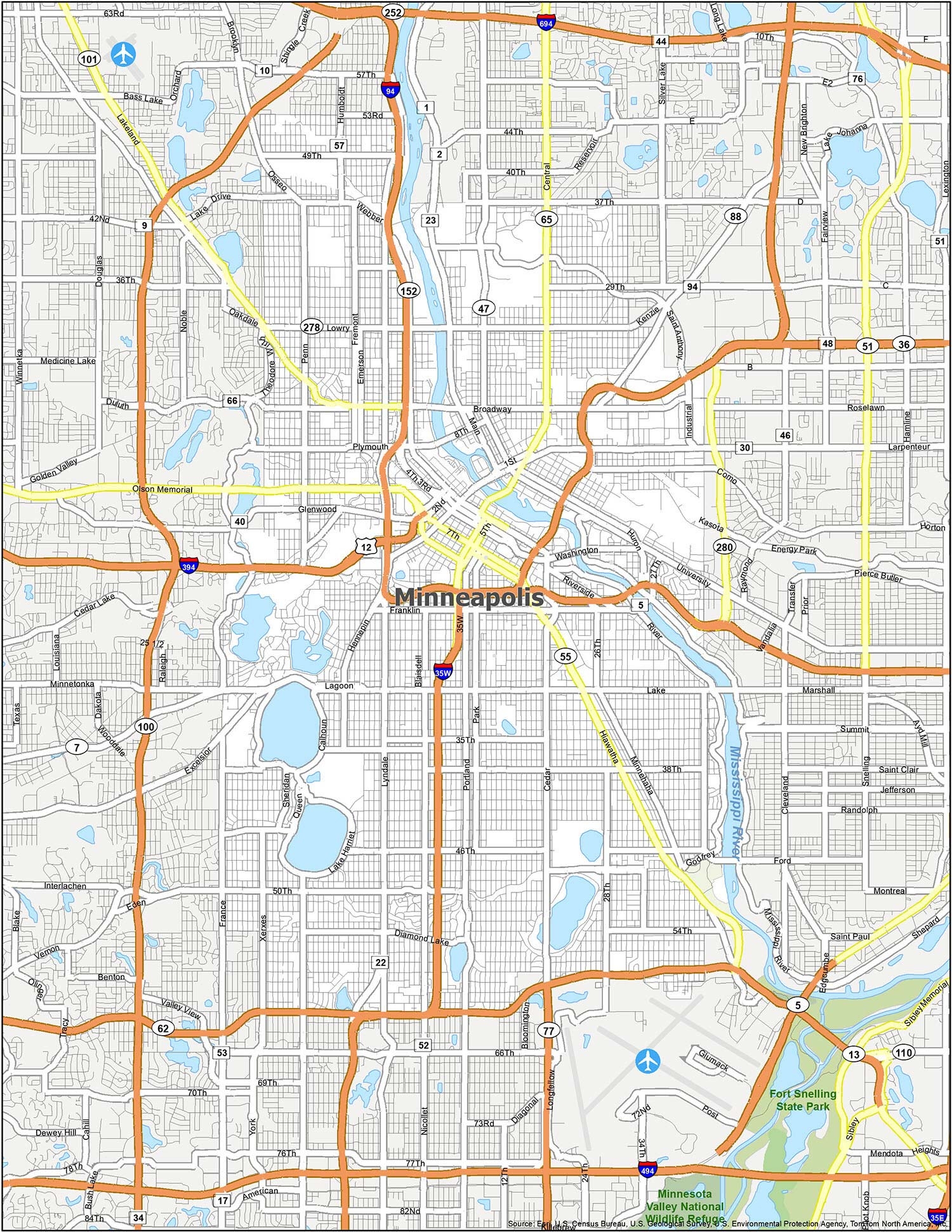 Map Of Minneapolis Minnesota GIS Geography Map Of Minneapolis Minnesota GIS Geography