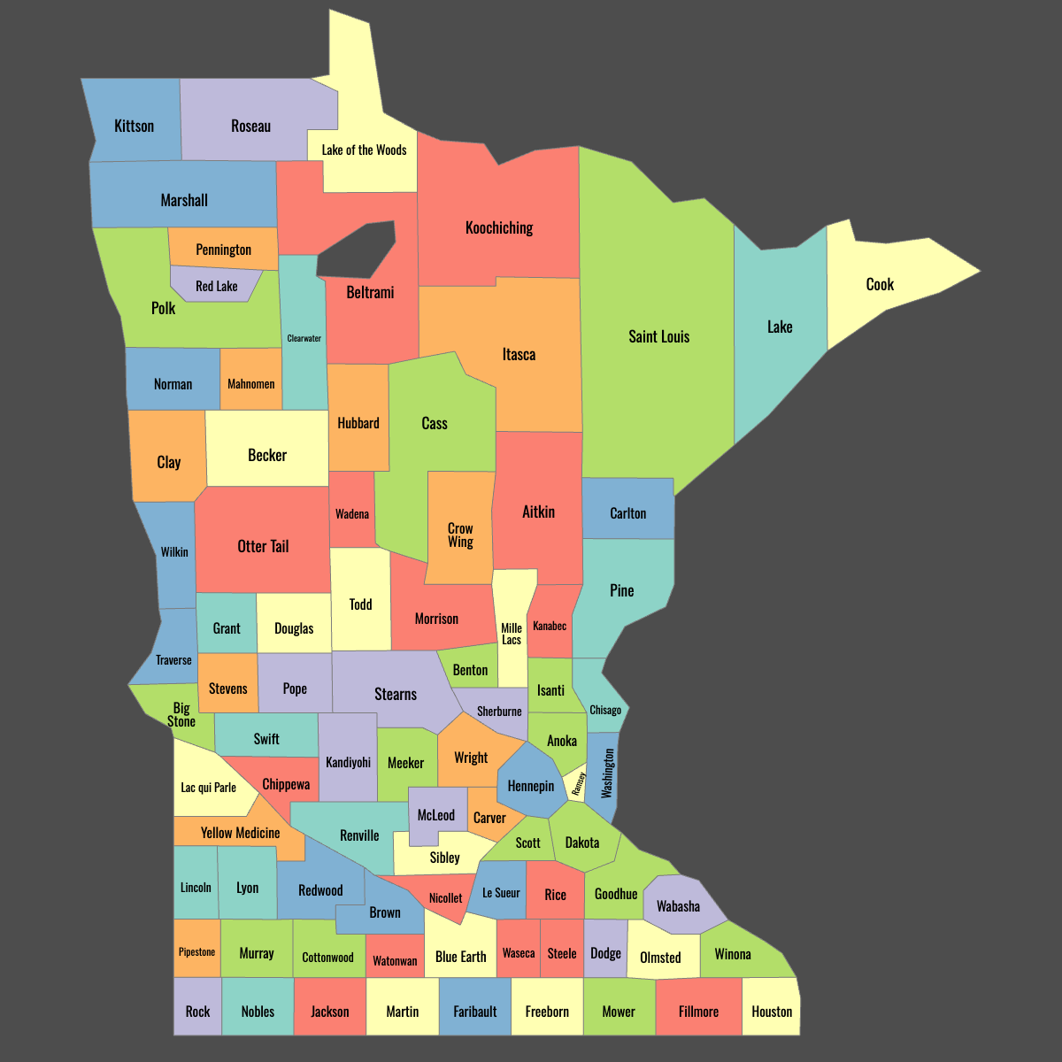Minnesota County Map Printable Free Download Minnesota County Map Printable Free Download