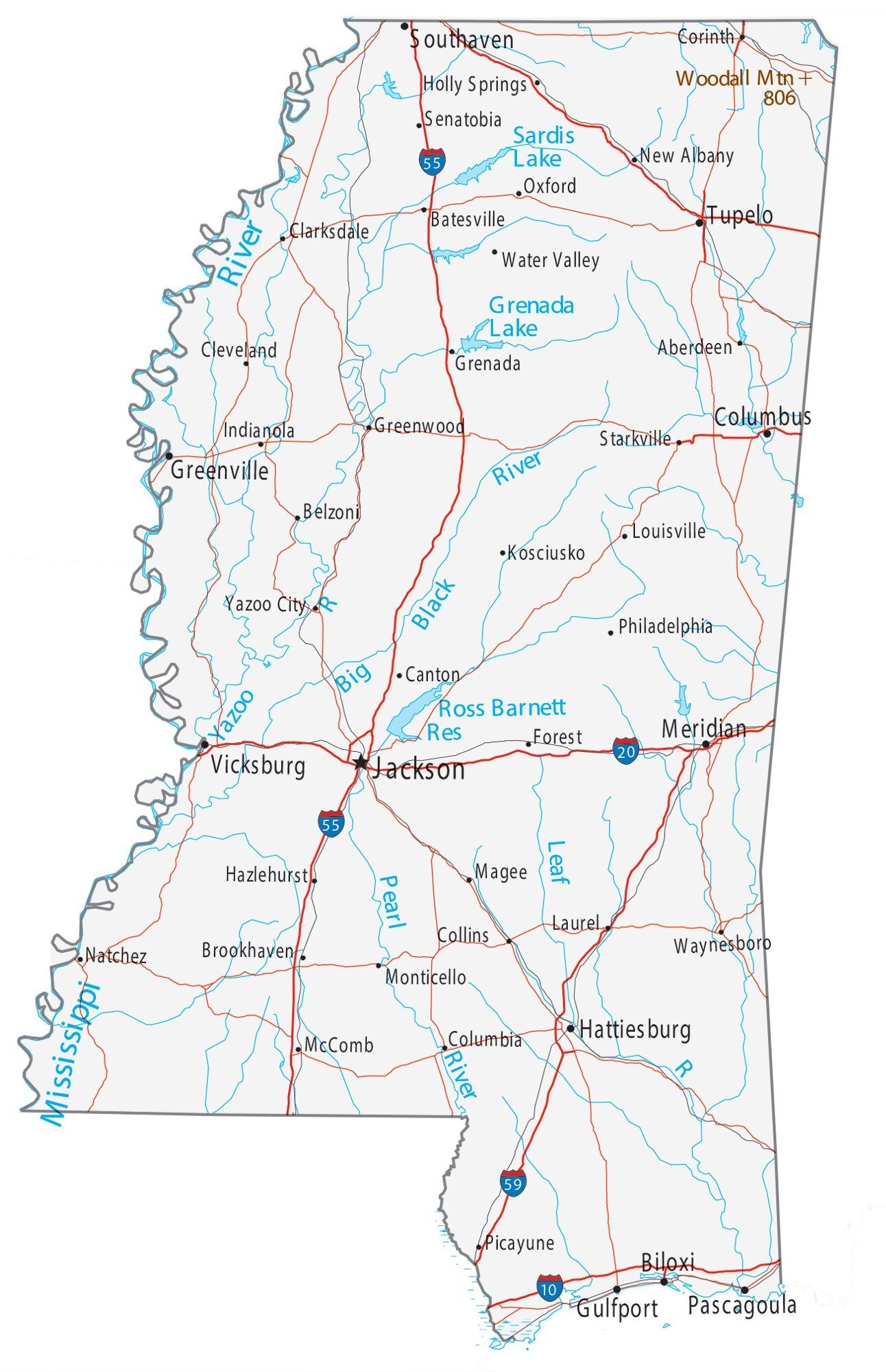Map Of Mississippi Cities And Roads GIS Geography Map Of Mississippi Cities And Roads GIS Geography