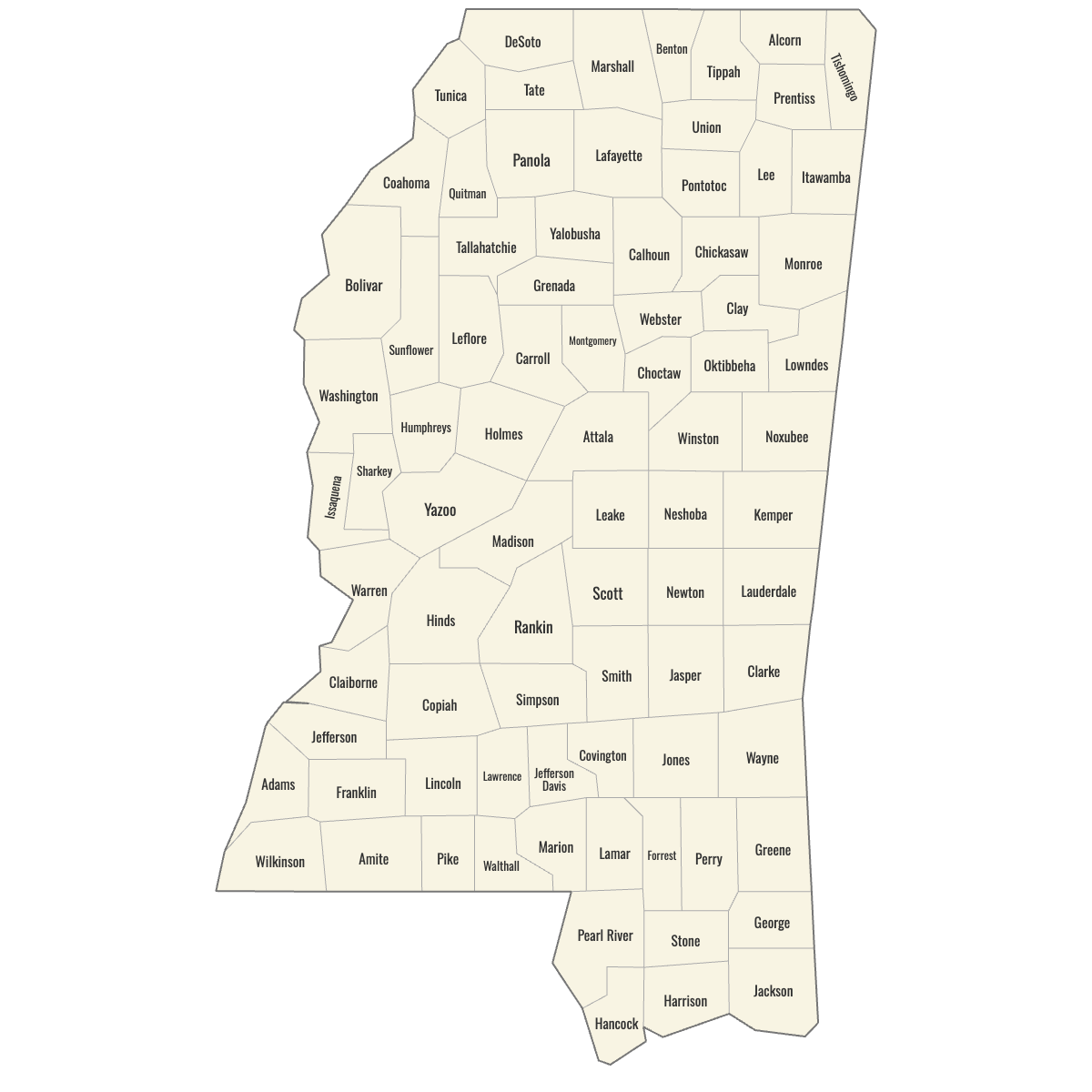 Mississippi County Map Printable