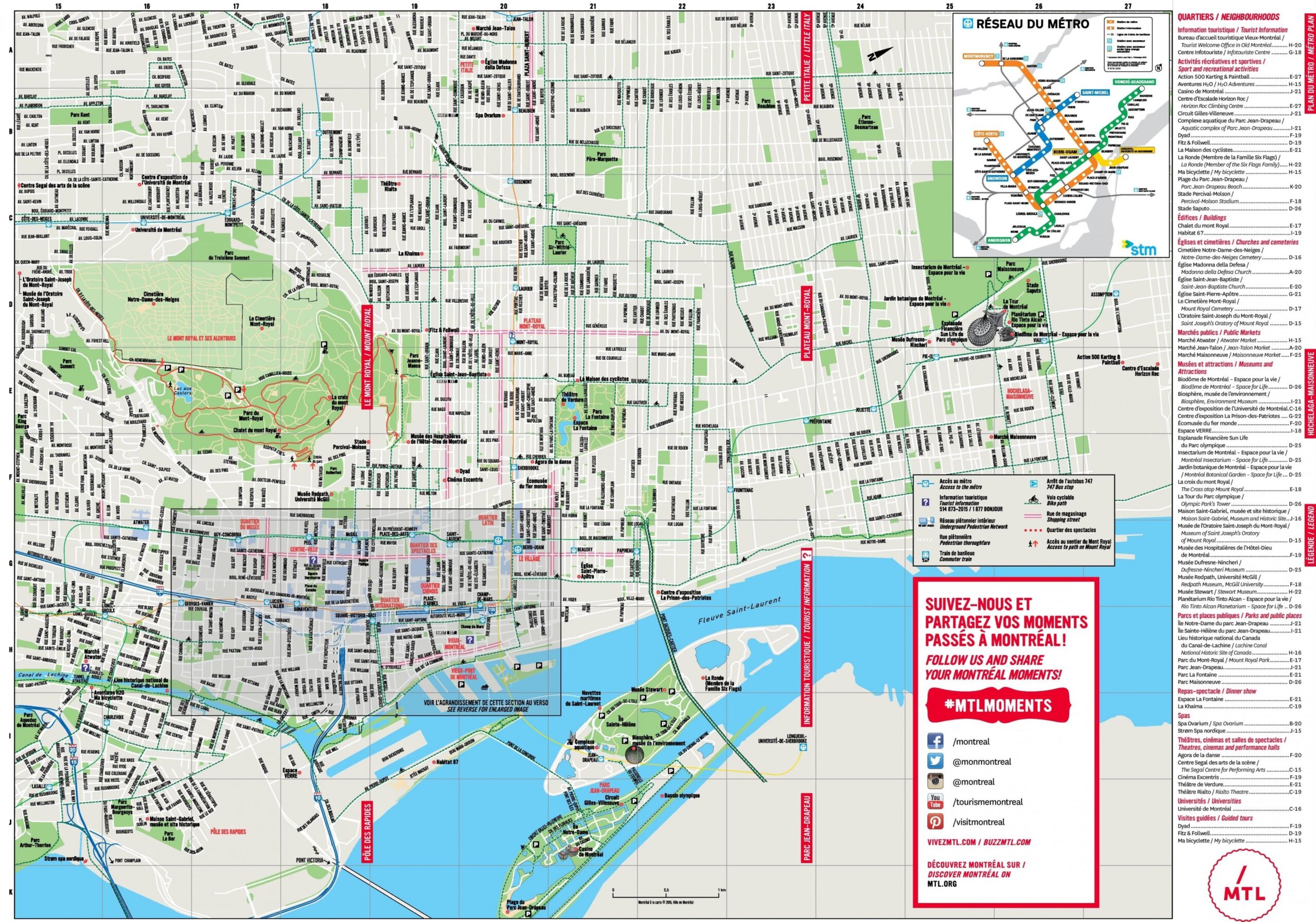 Printable Montreal Tourist Map