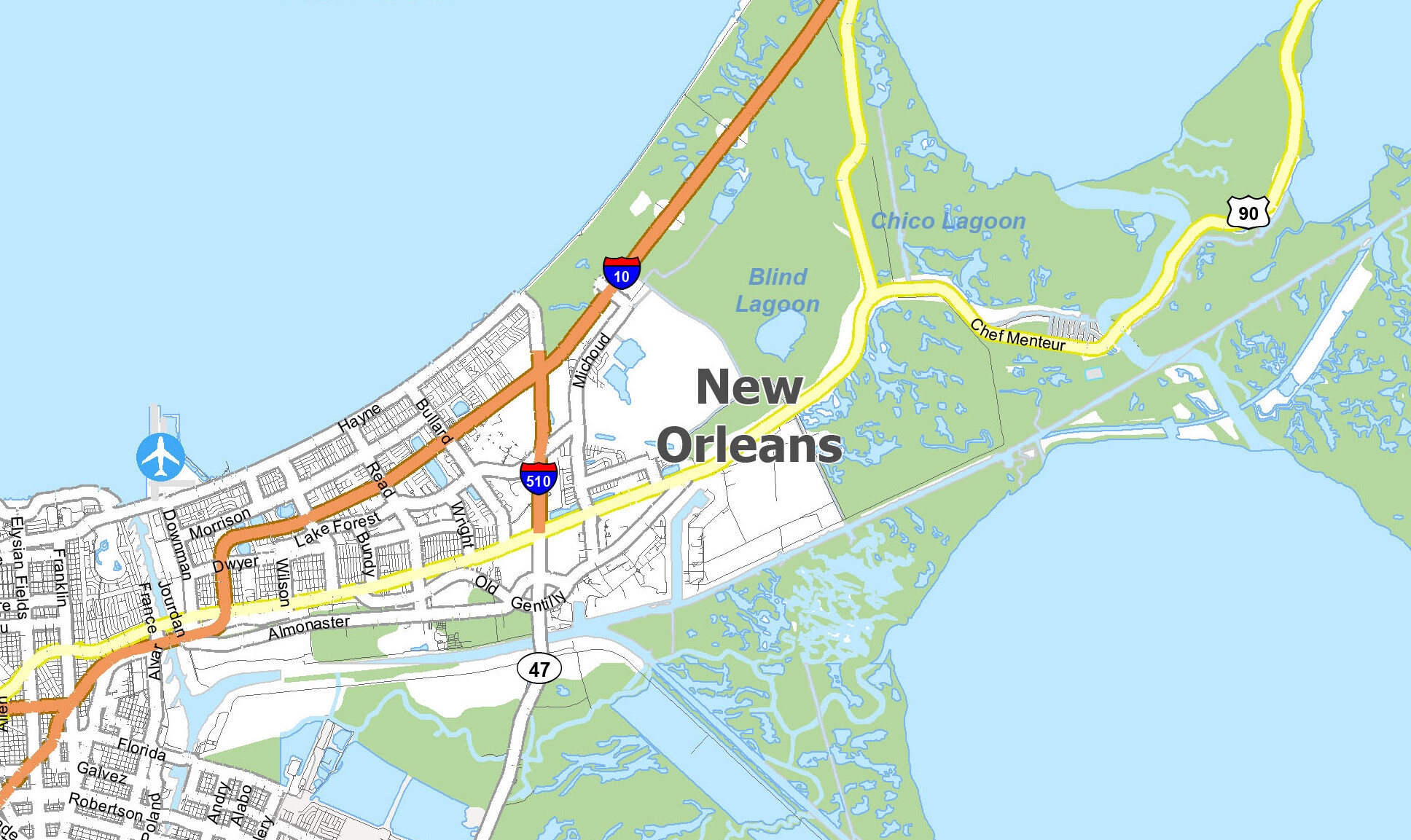 New Orleans City Map Printable