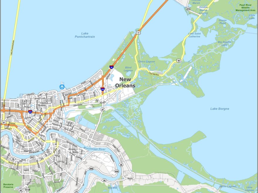 Map Of New Orleans Louisiana GIS Geography
