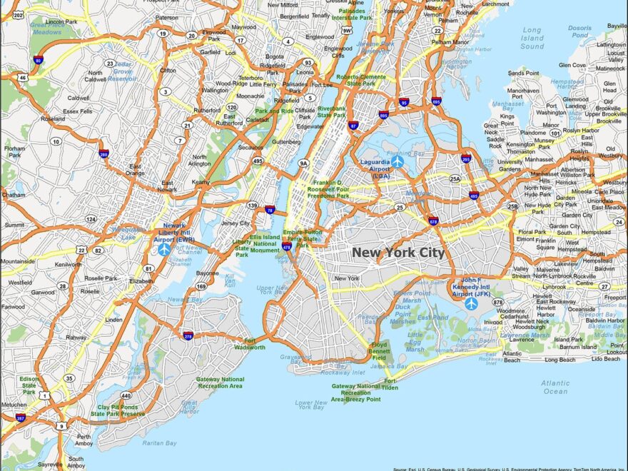 Map Of New York City GIS Geography