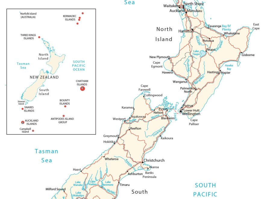Map Of New Zealand Cities And Roads GIS Geography