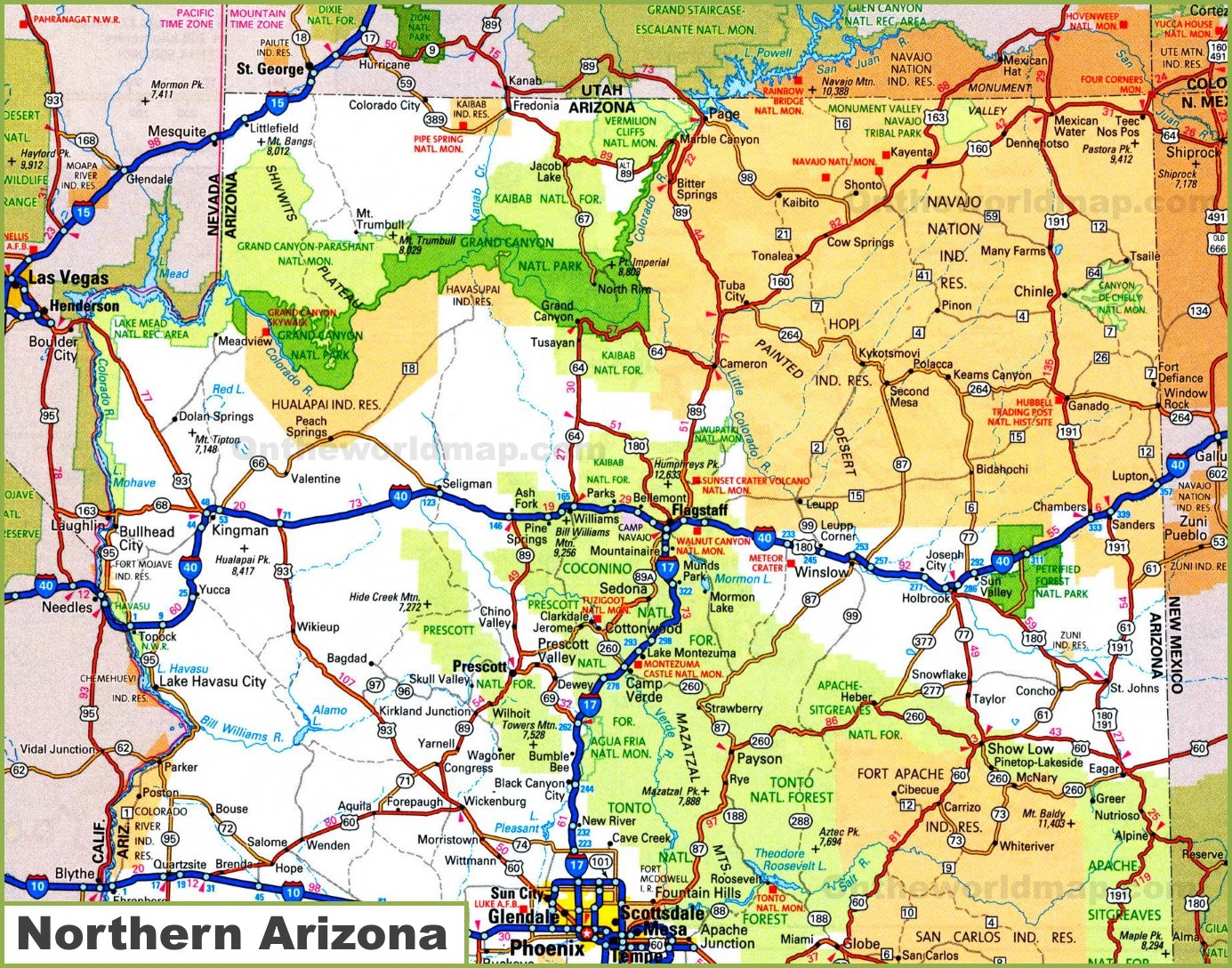Map Of Az Cities Free Download Printable