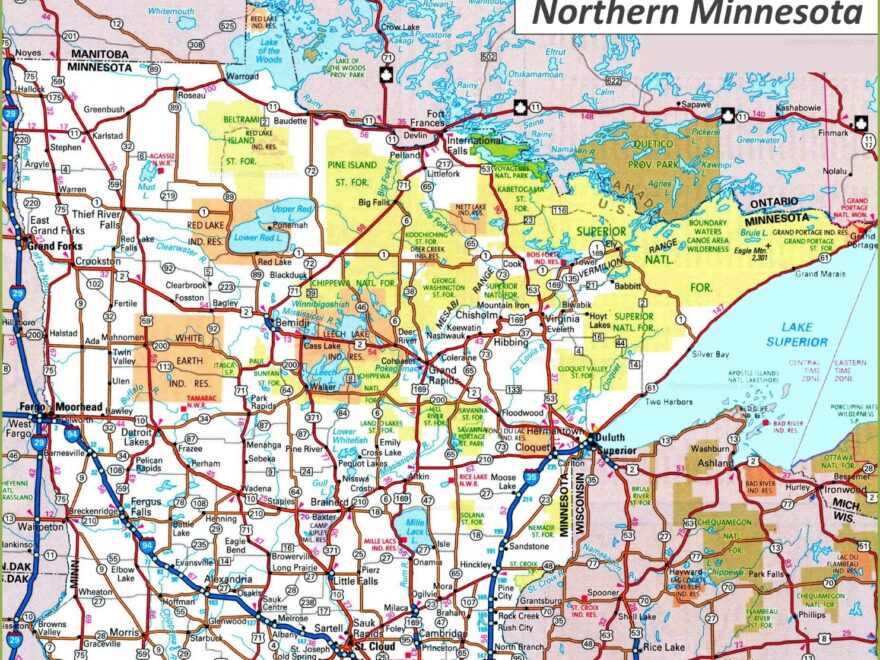 Map Of Northern Minnesota Ontheworldmap