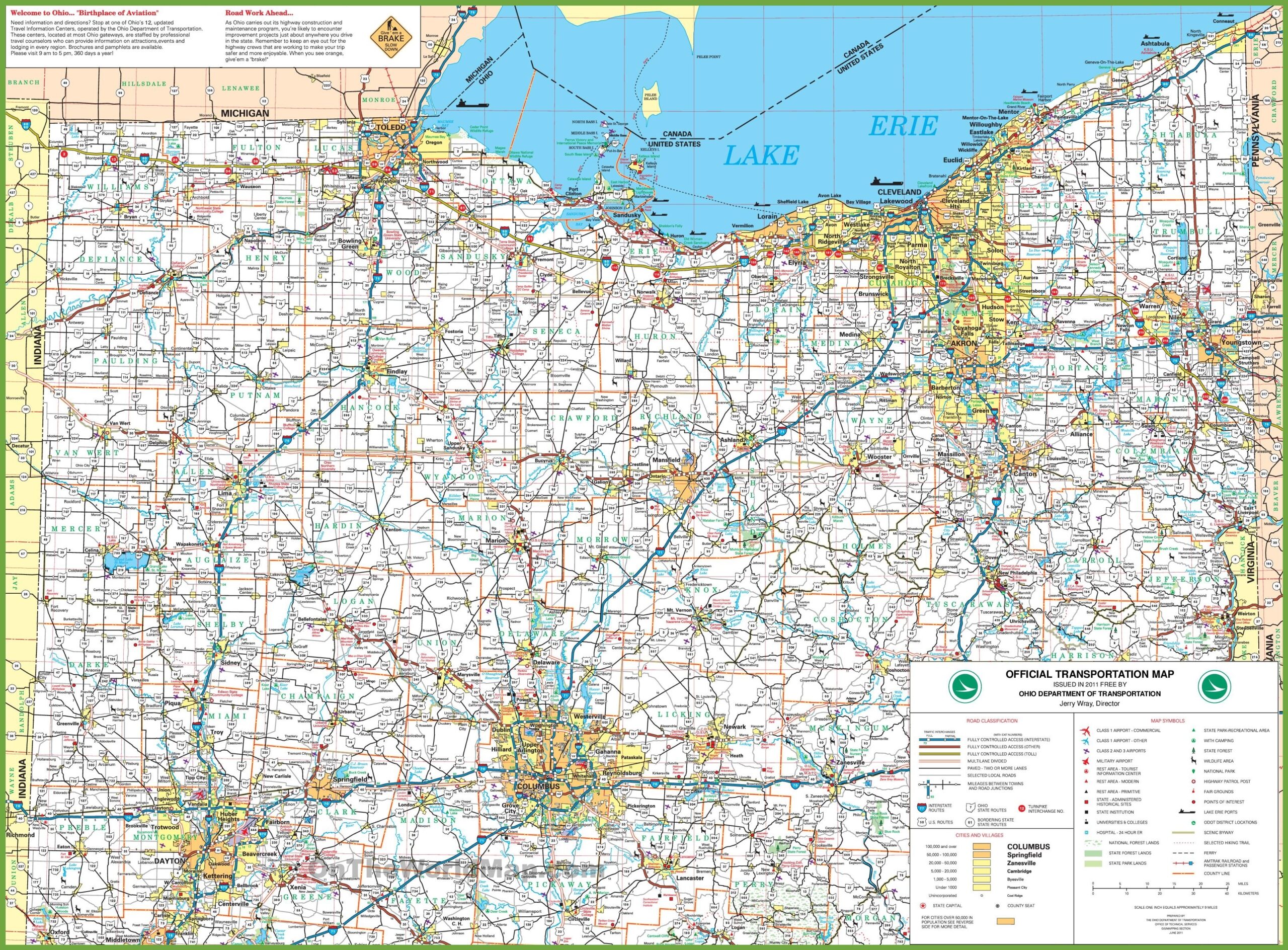 Ohio Road Maps Printable