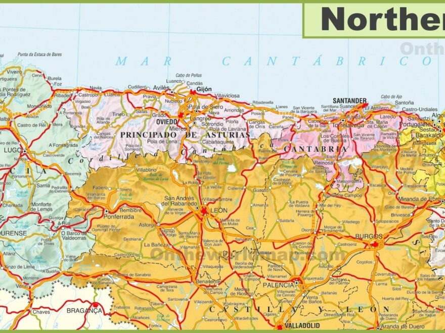 Map Of Northern Spain Map Of Northern Spain With Cities Southern Europe Europe