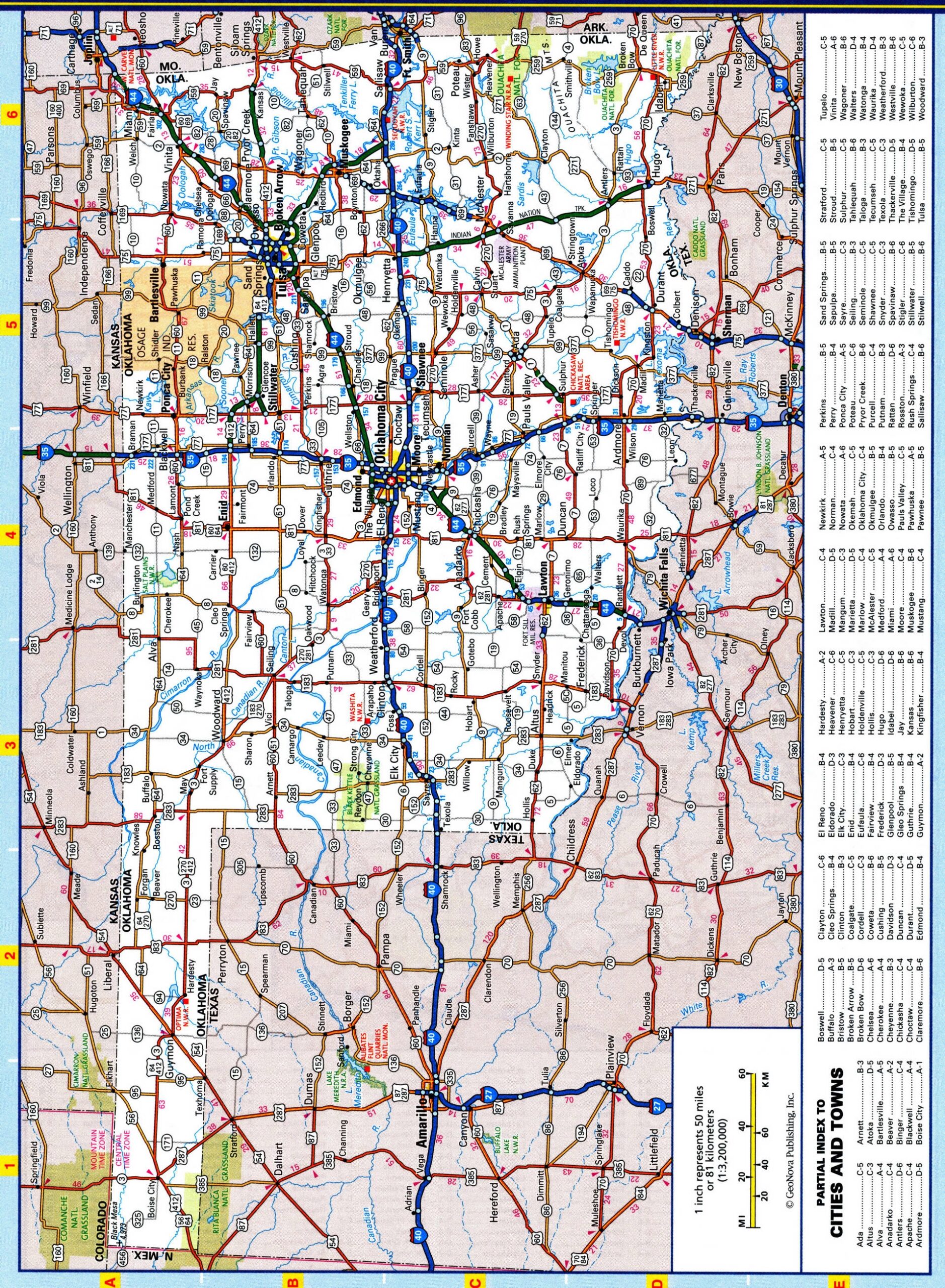 Printable Road Map Of Oklahoma