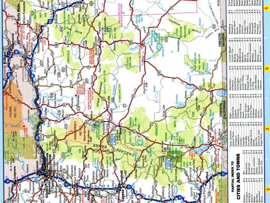 Map Of Oregon Roads And Highways Free Printable Road Map Of Oregon
