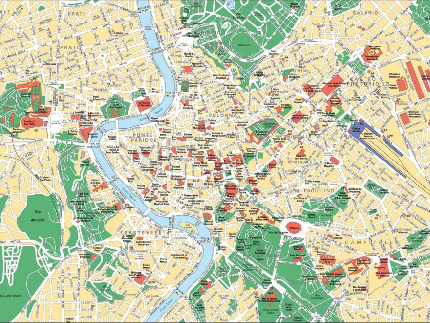 Map Of Rome Tourist Attractions Sightseeing Tourist Tour