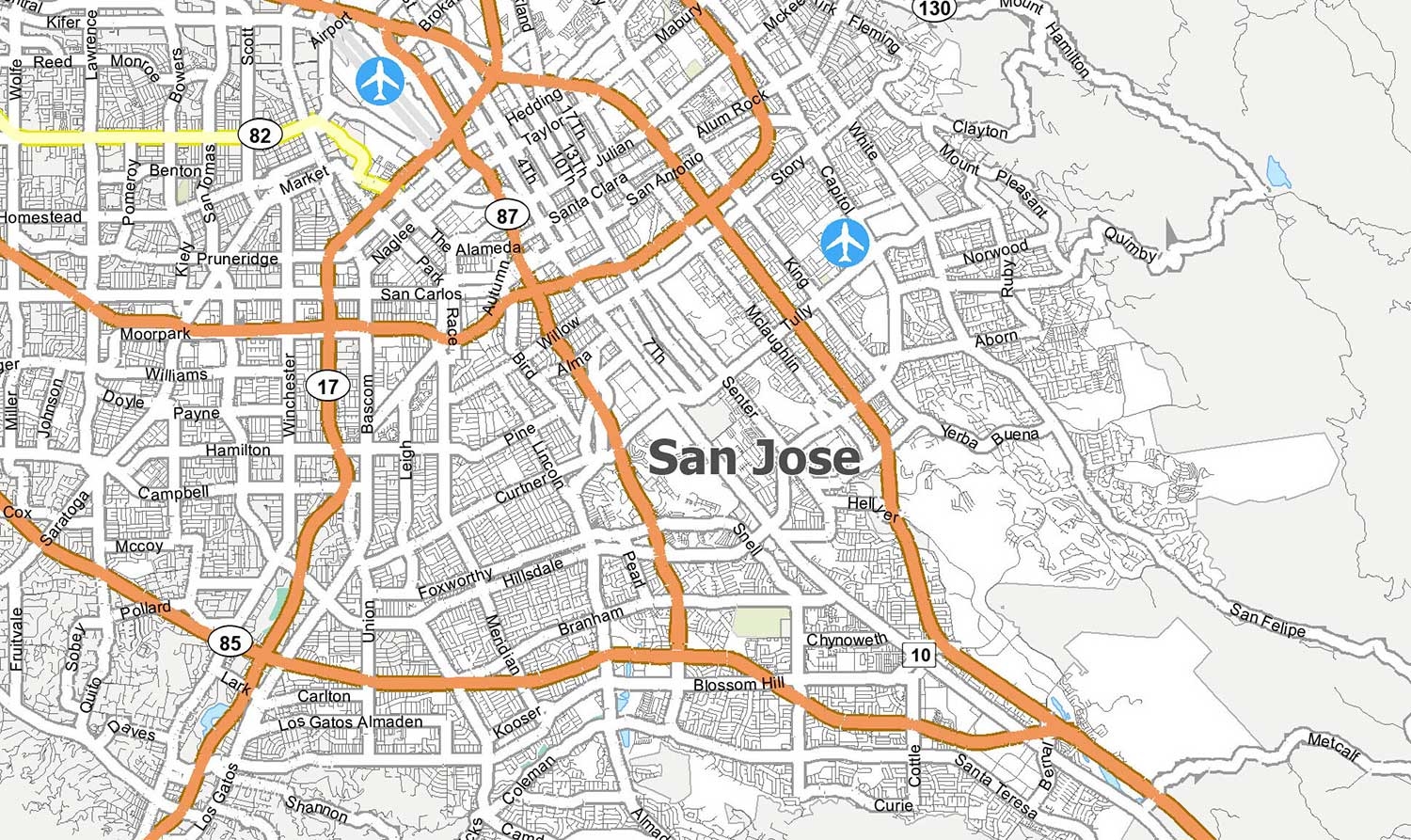Map Of San Jose California GIS Geography