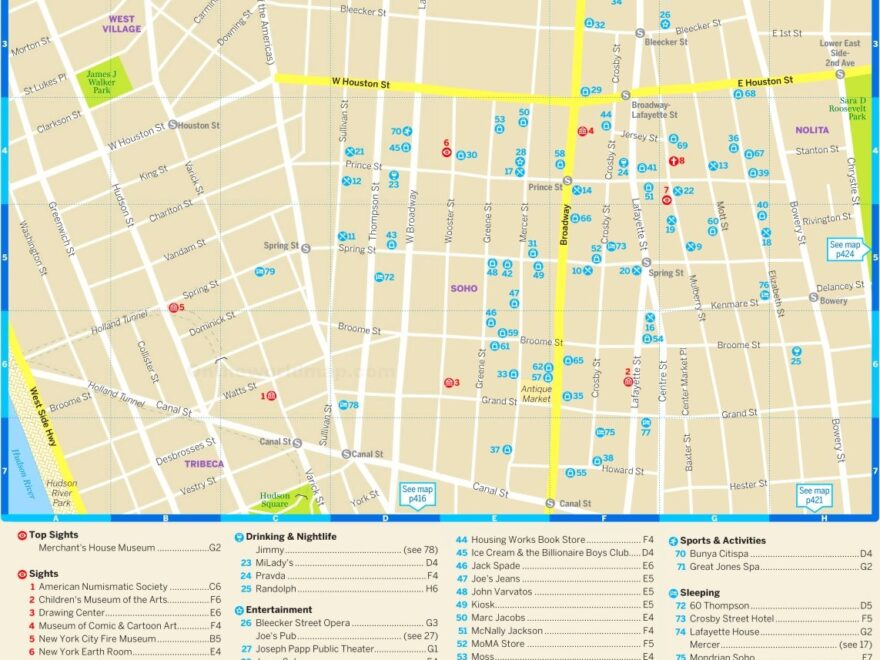 Map Of SoHo NoHo And Nolita Ontheworldmap