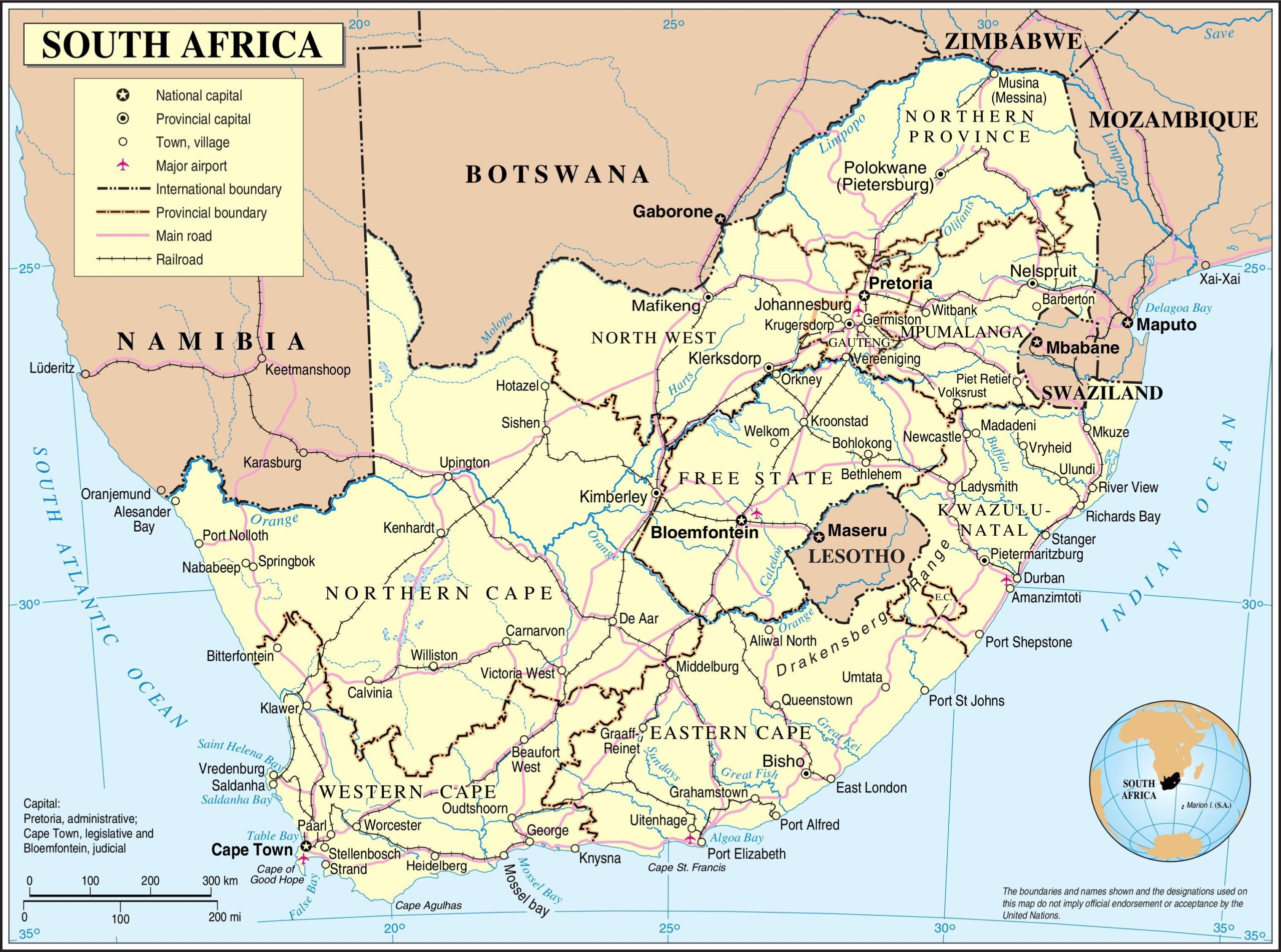 Map Of South Africa Offline Map And Detailed Map Of South Africa Map Of South Africa Offline Map And Detailed Map Of South Africa