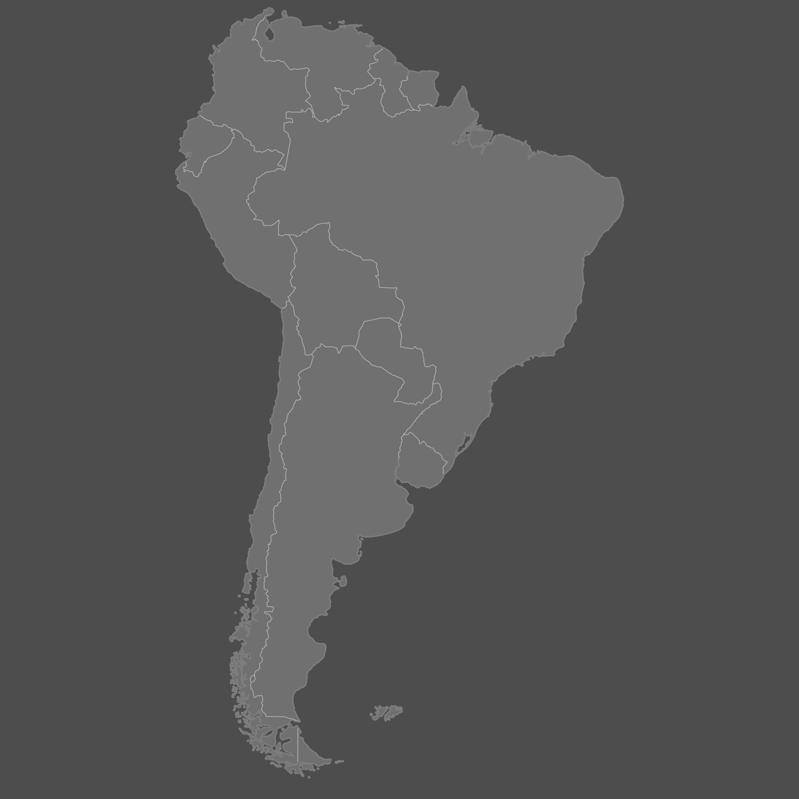 South America Blank Map Printable