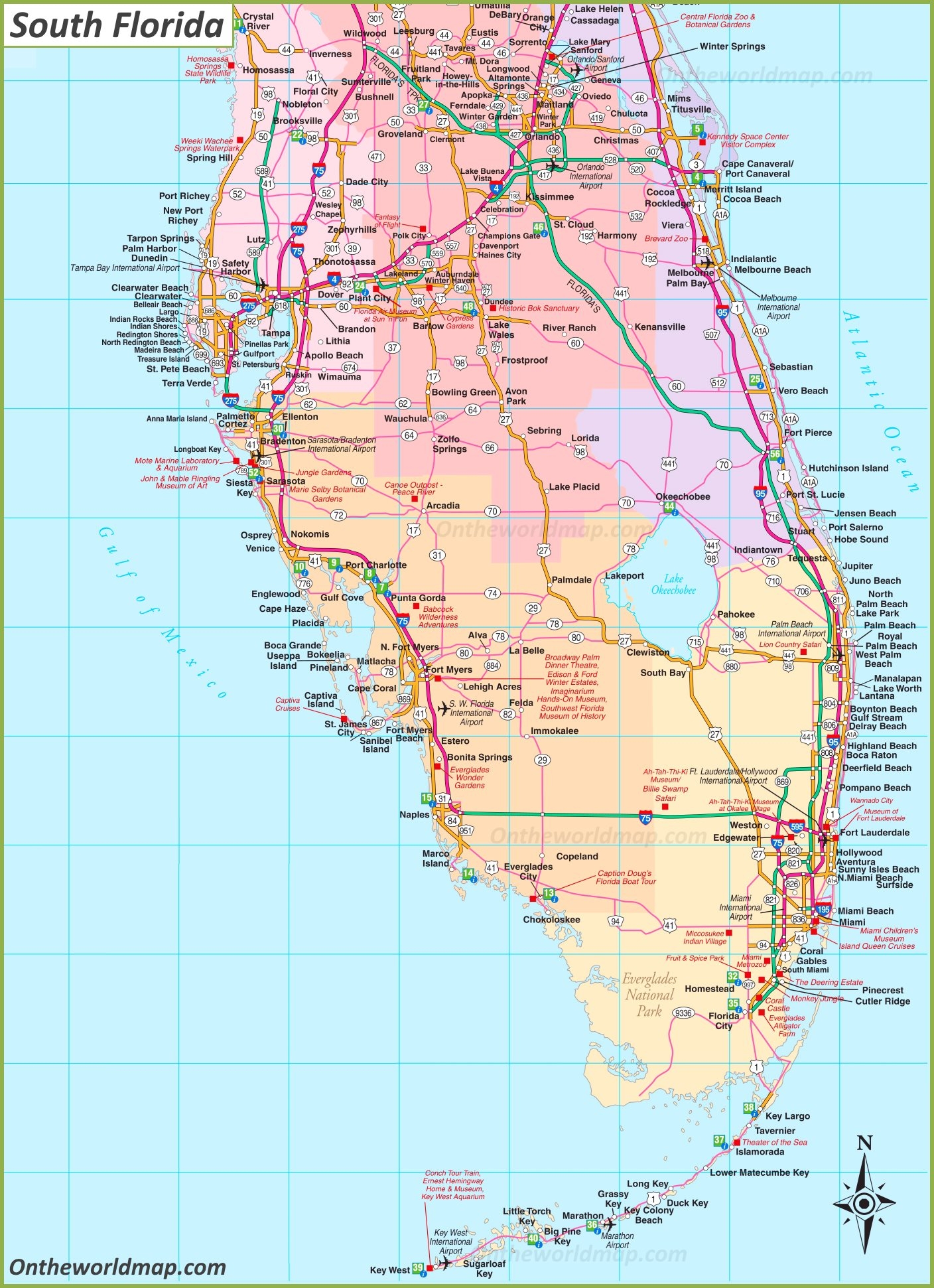 Large Printable Map Of Florida