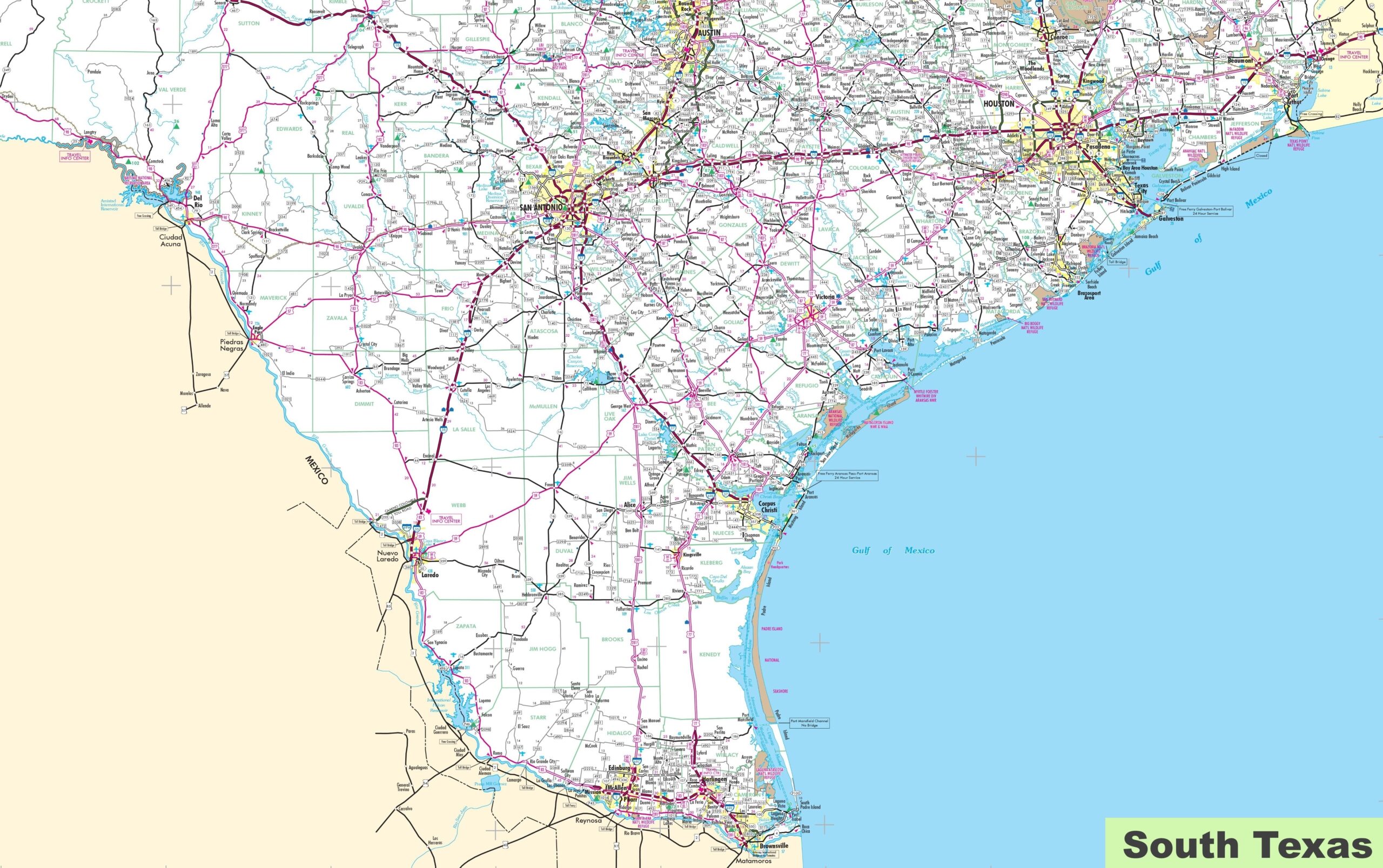 Map Of South Texas Ontheworldmap