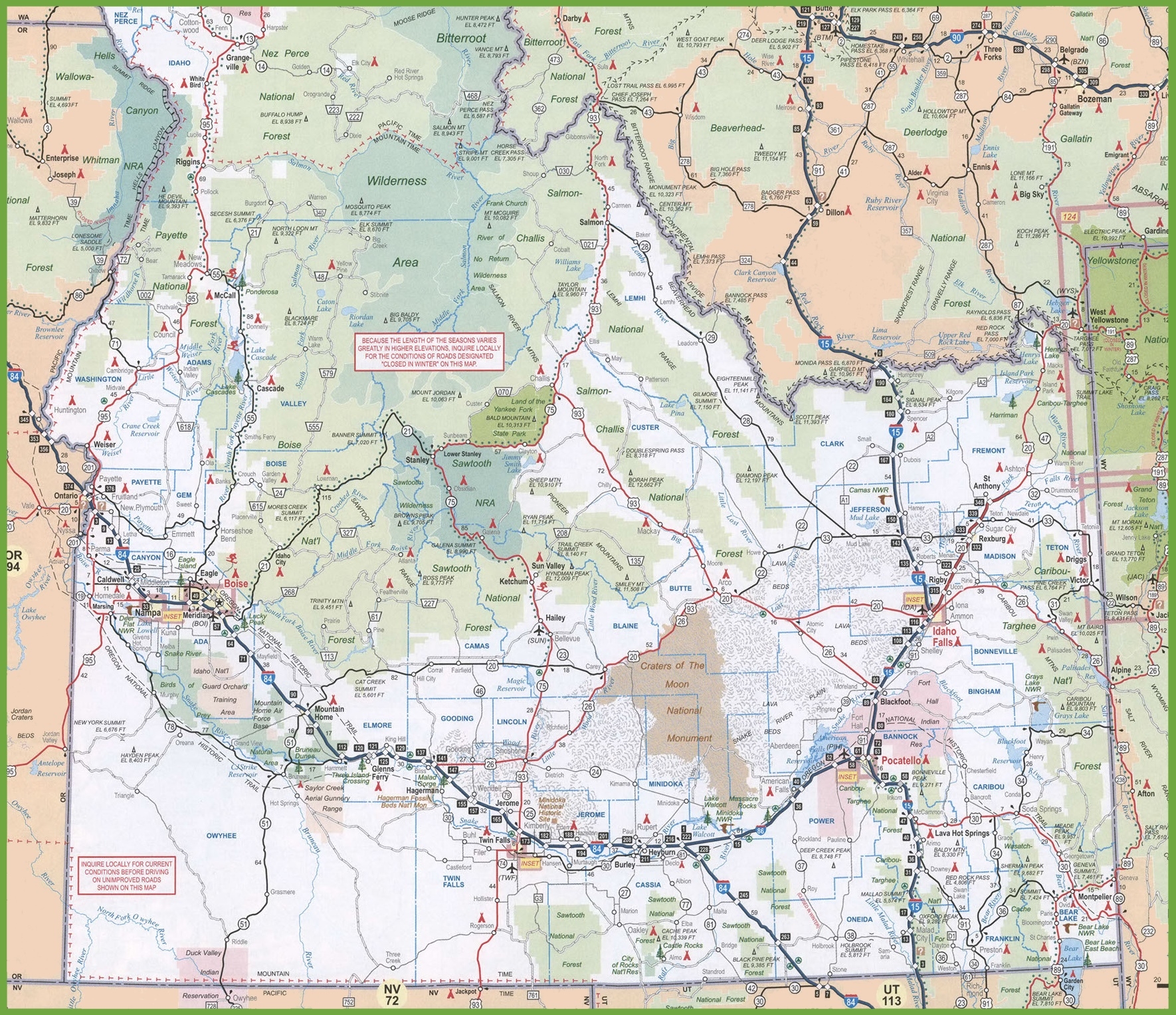 Map Of Southern Idaho Ontheworldmap