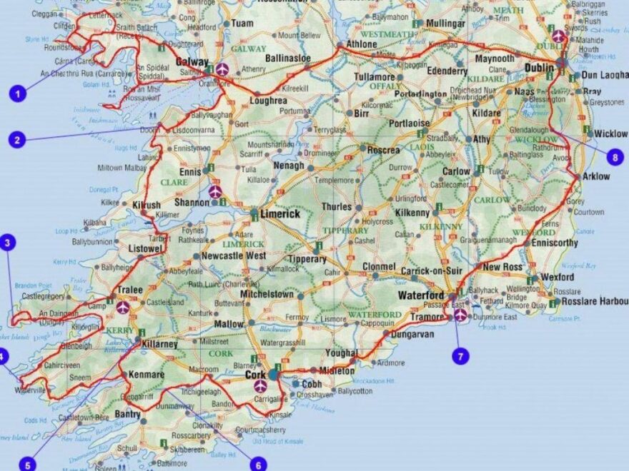 Map Of Southern Ireland Counties And Cities Map Of Southern Ireland Counties And Cities Northern Europe Europe