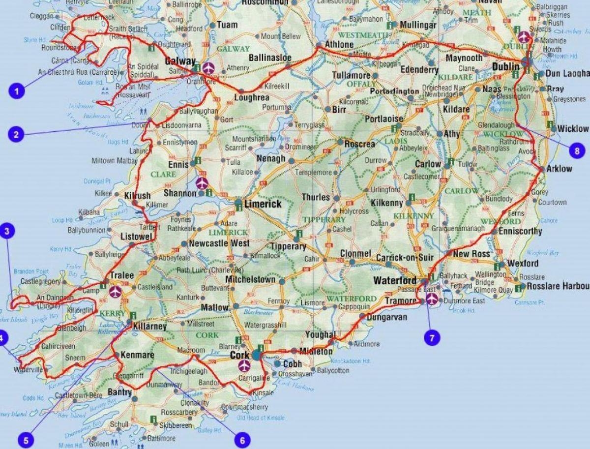 Map Of Southern Ireland Counties And Cities Map Of Southern Ireland Counties And Cities Northern Europe Europe 