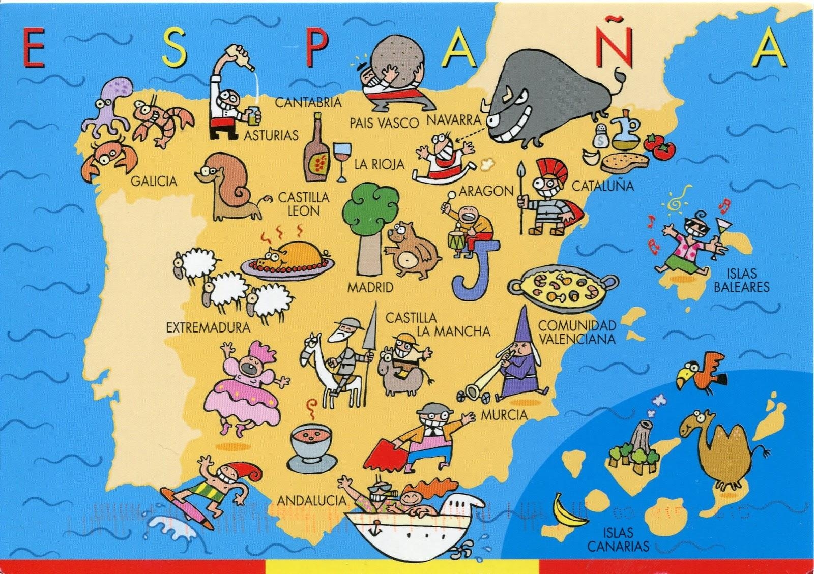 Map Of Spain For Kids Spain Map For Kids Southern Europe Europe 