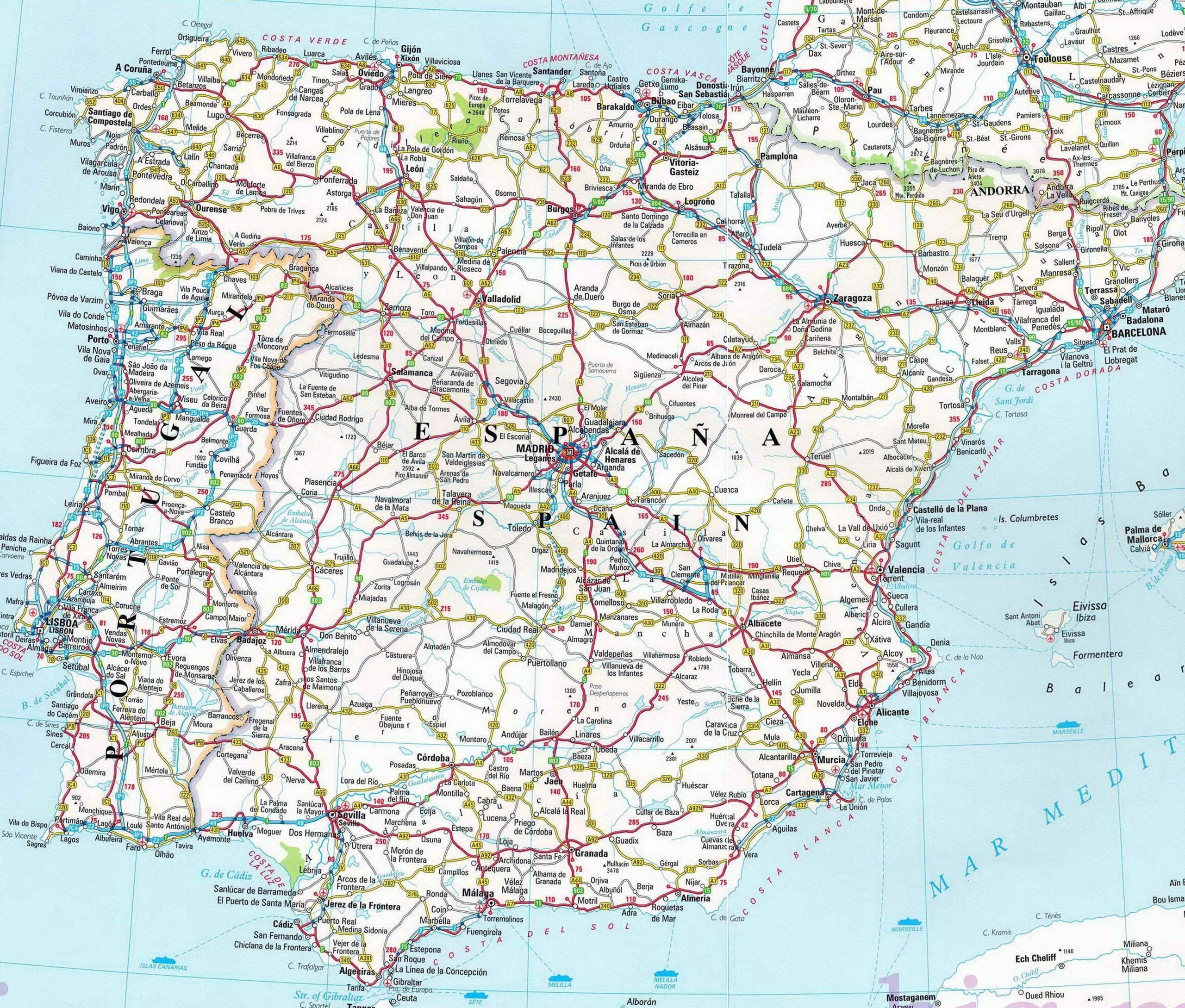 Printable Map Of Northern Spain
