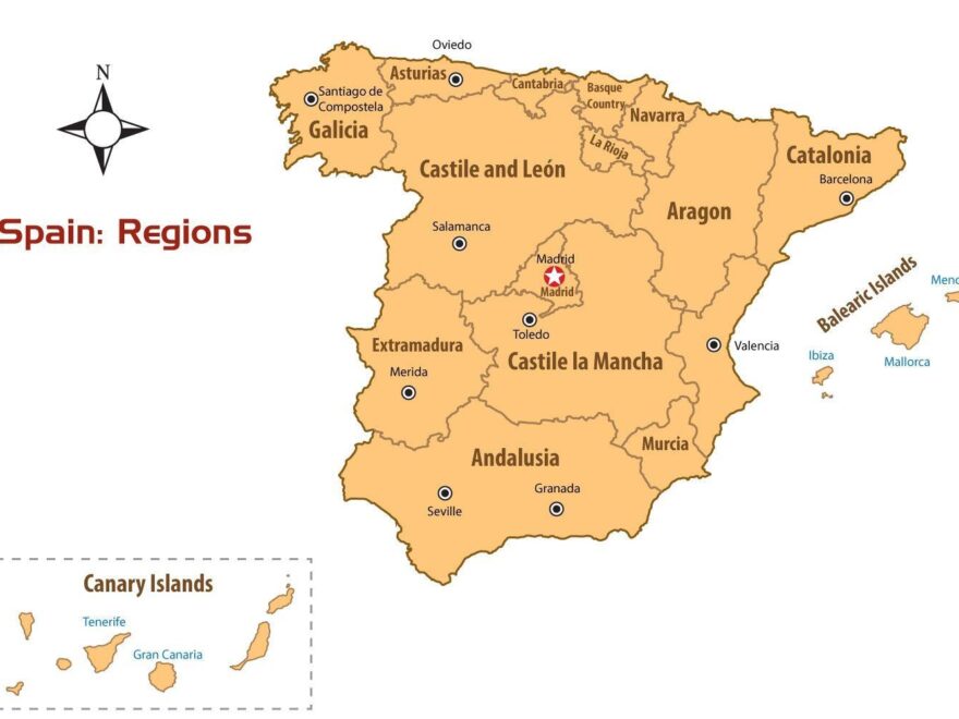 Map Of Spain Regions Political And State Map Of Spain