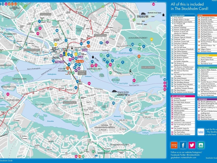 Map Of Stockholm Tourist Attractions And Monuments Of Stockholm