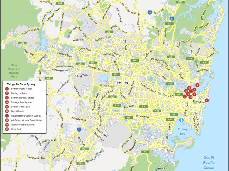 Map Of Sydney Australia GIS Geography