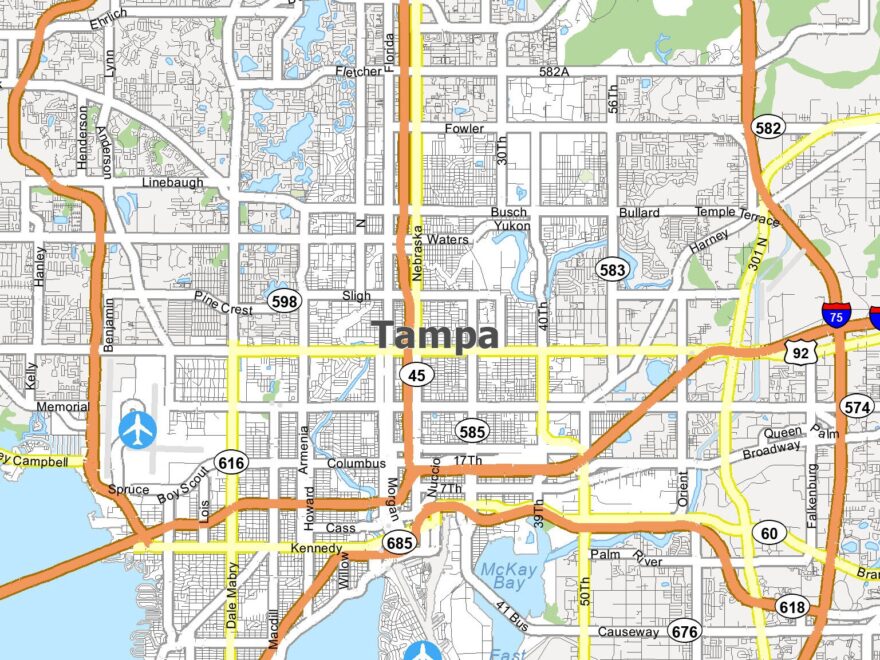 Map Of Tampa Florida GIS Geography