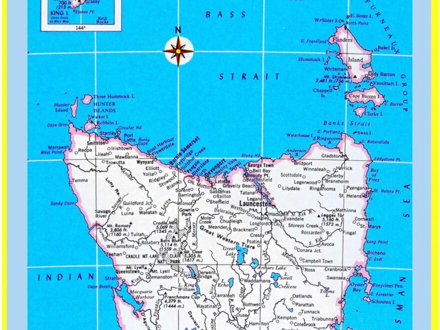 Map Of Tasmania Laminated Wall Map Poster Print Perfect For Classrooms And Homes Vivid Imagery With Bright Colors