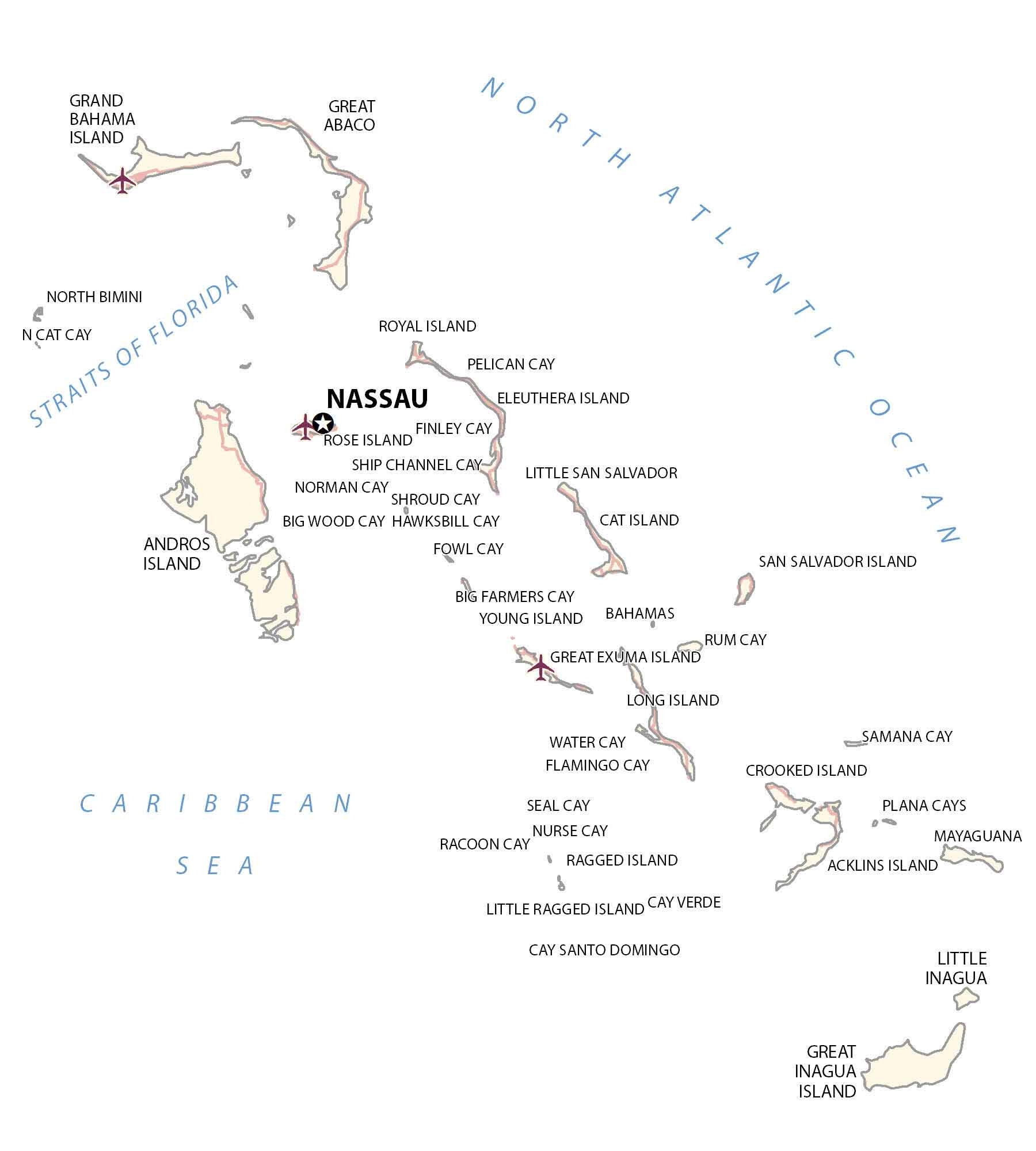 Map Of The Bahamas Islands And Cays GIS Geography Map Of The Bahamas Islands And Cays GIS Geography
