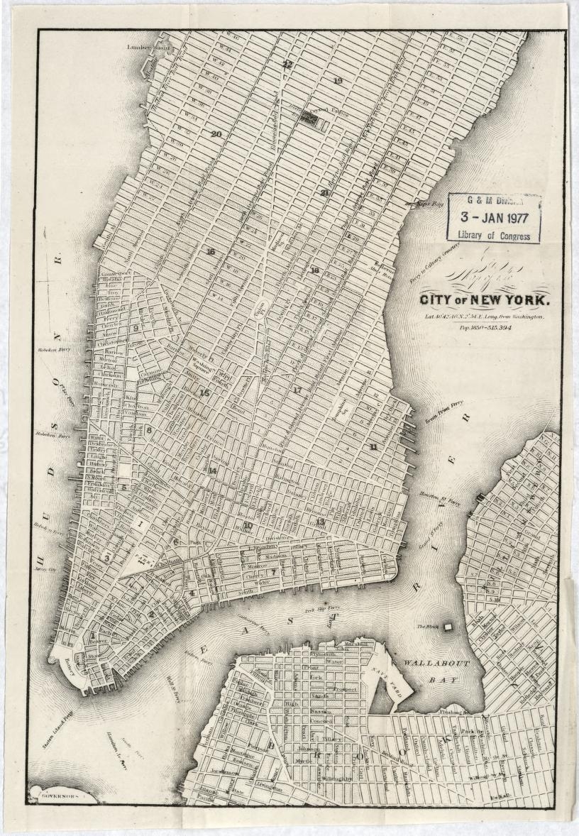 Map Of The City Of New York Library Of Congress