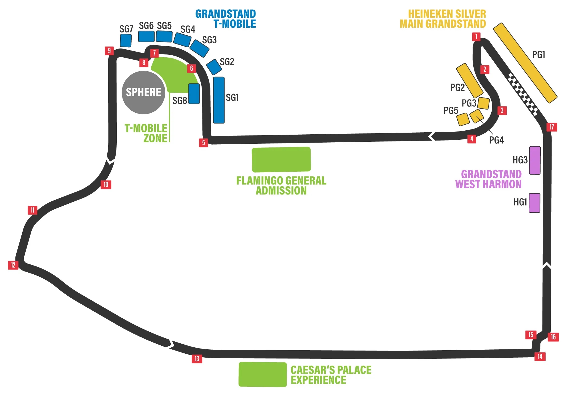 Map Of The Grandstands LasVegas GP