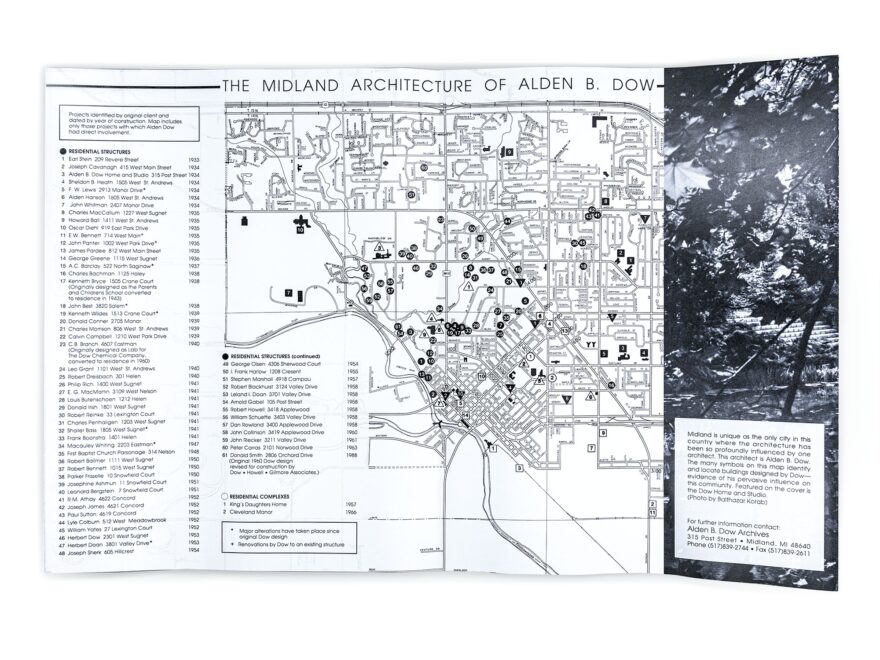 Map Of The Midland Architecture Of Alden B Dow Alden B Dow Home Studio