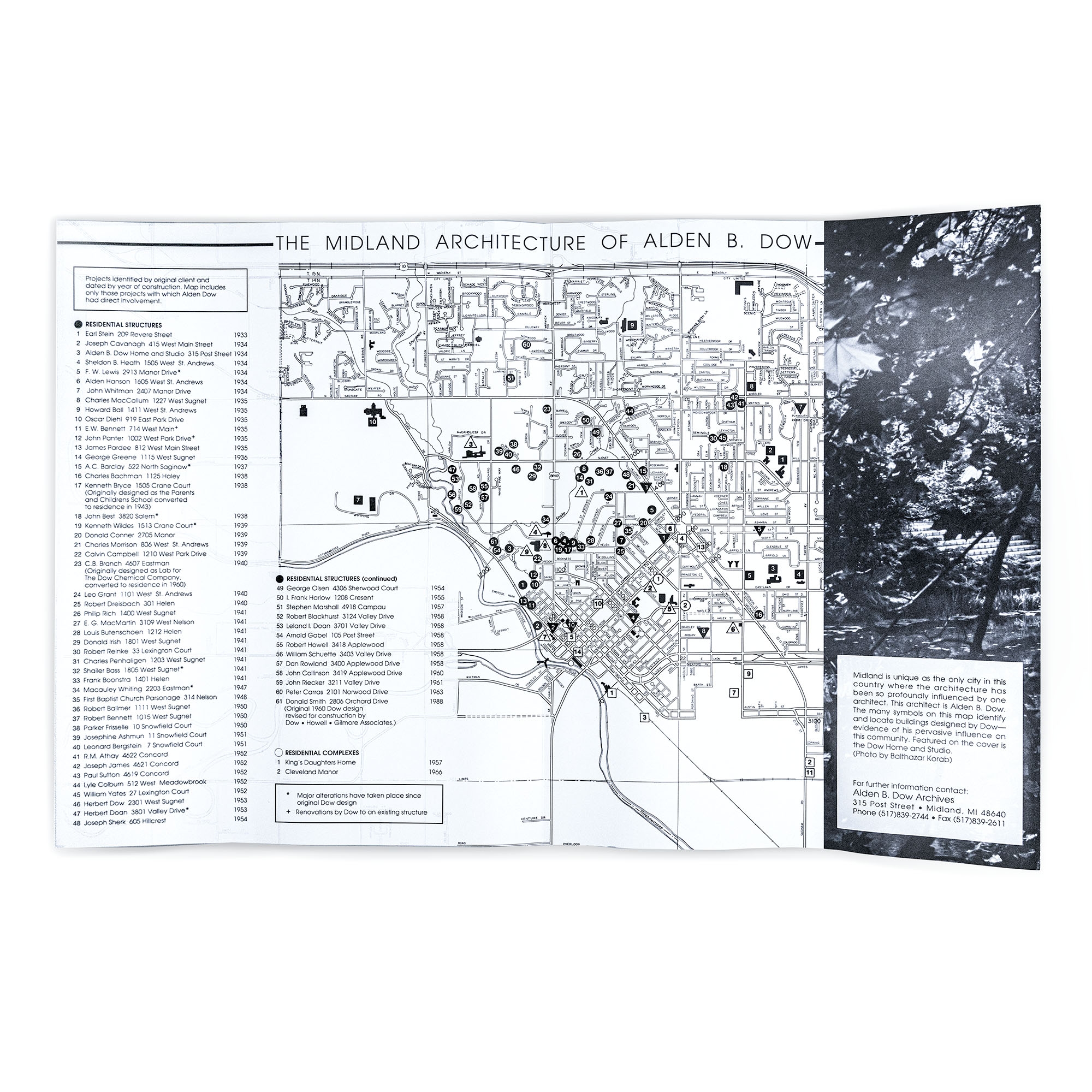 Map Of The Midland Architecture Of Alden B Dow Alden B Dow Home Studio