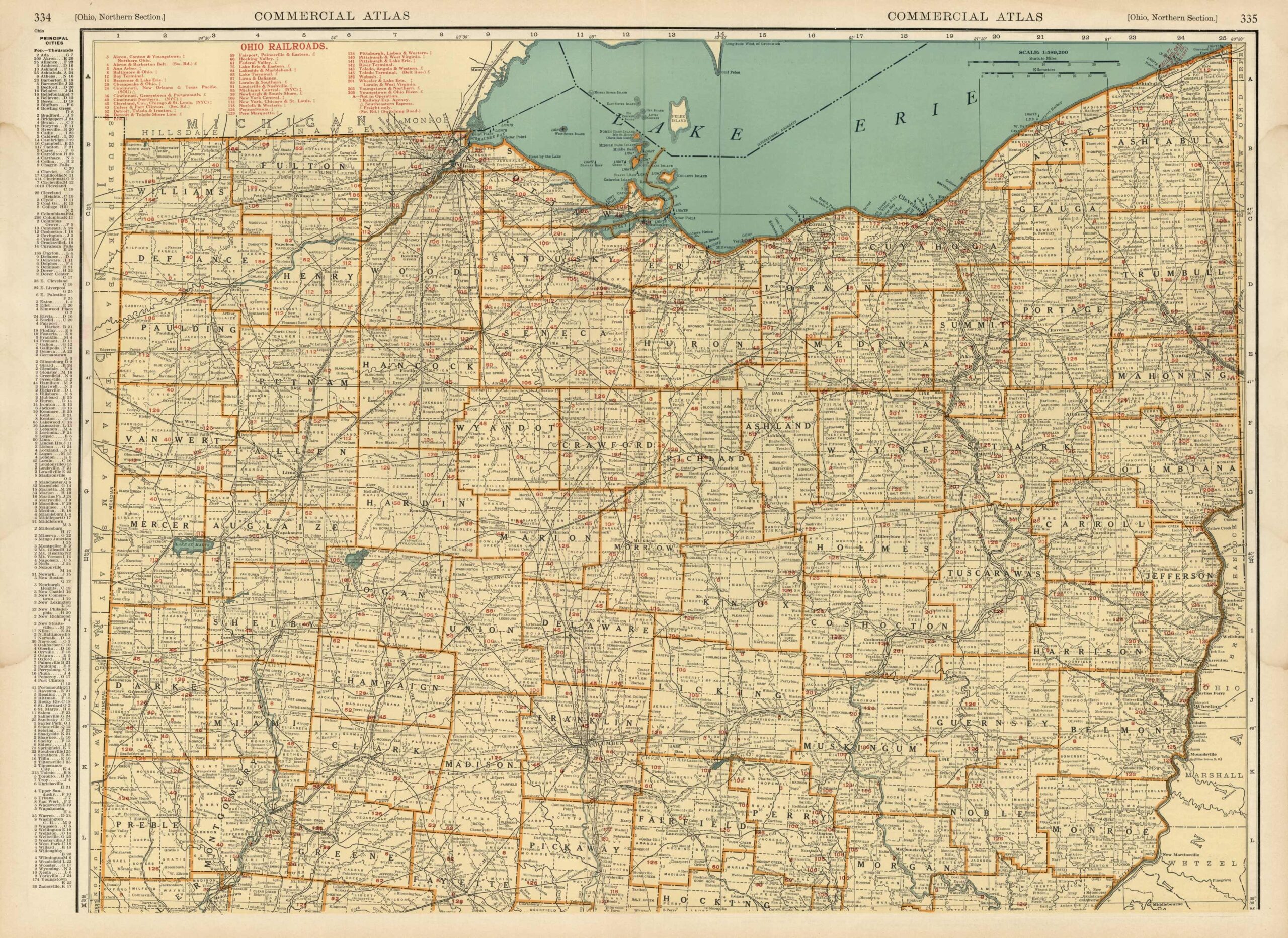 Printable Northern Ohio County Map