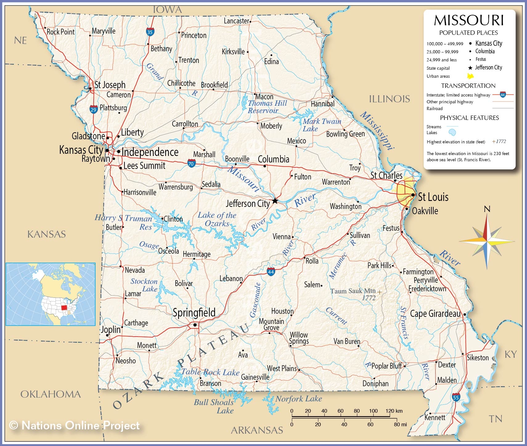 Map Of The State Of Missouri USA Nations Online Project Map Of The State Of Missouri USA Nations Online Project