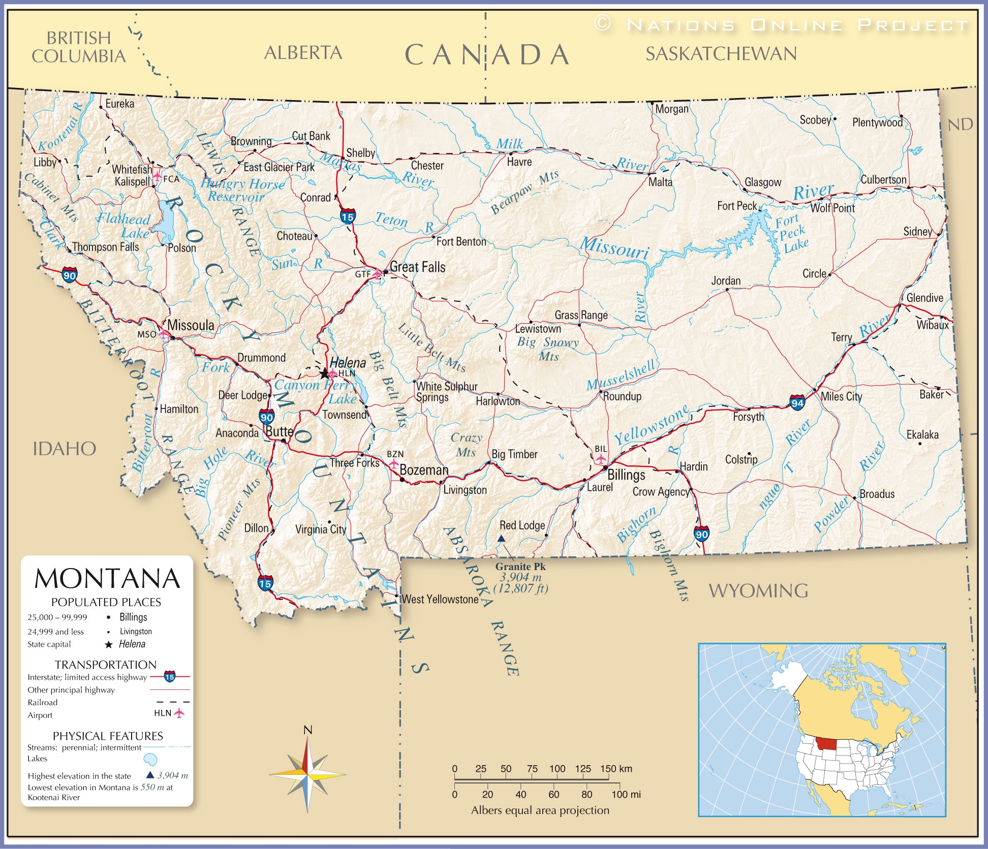 Montana City Map Printable Montana City Map Printable