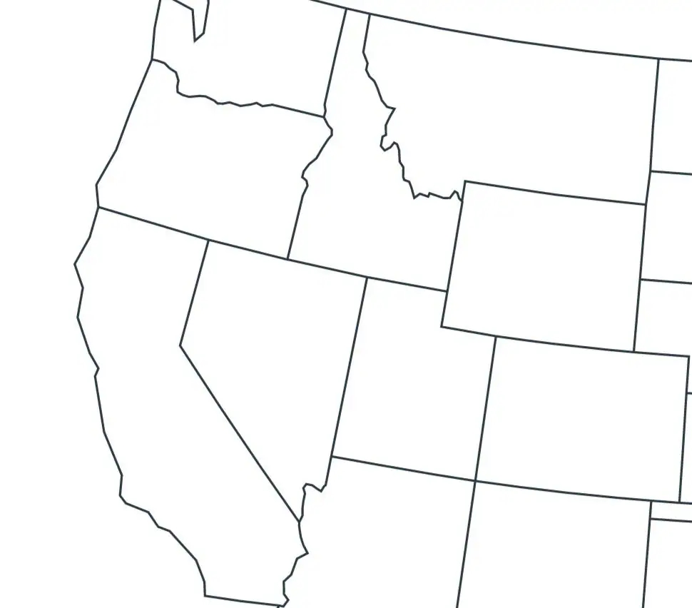Map Of The USA Blank Map Of North America United States Outline Map USA Map Printable US States Quiz Map Of Usa Map Art Black And White Etsy
