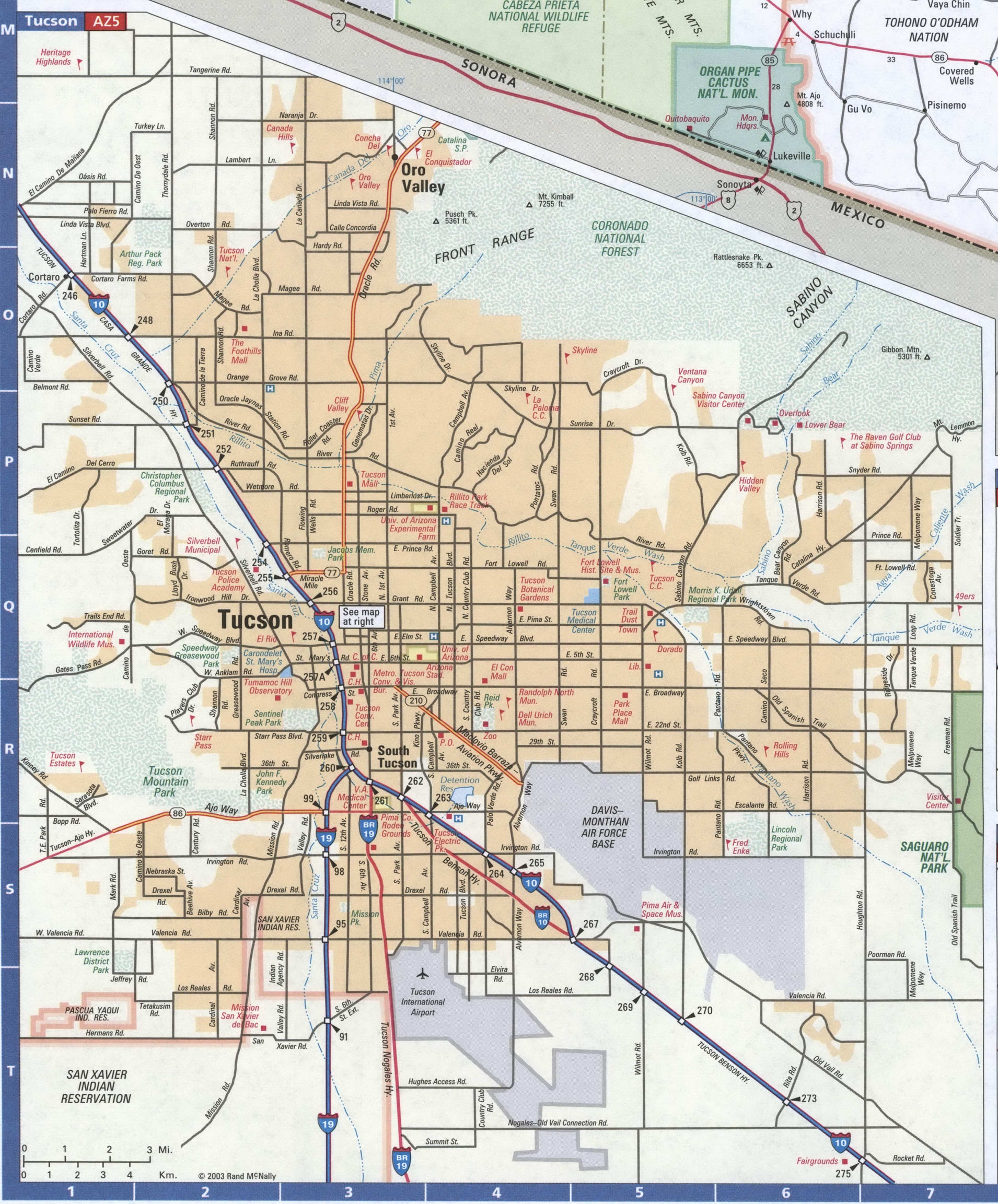 Printable Map Of Tucson Area